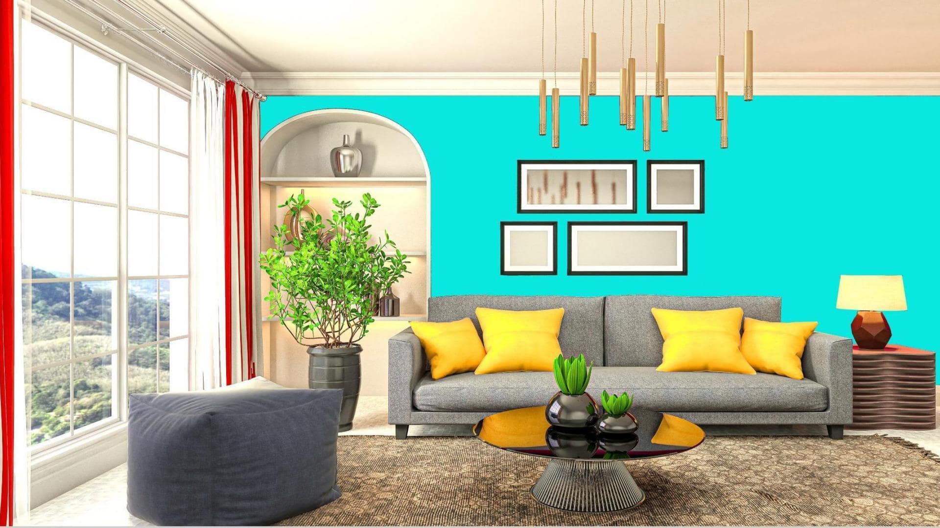 Ubah ruang gelap dengan dinding berwarna cerah