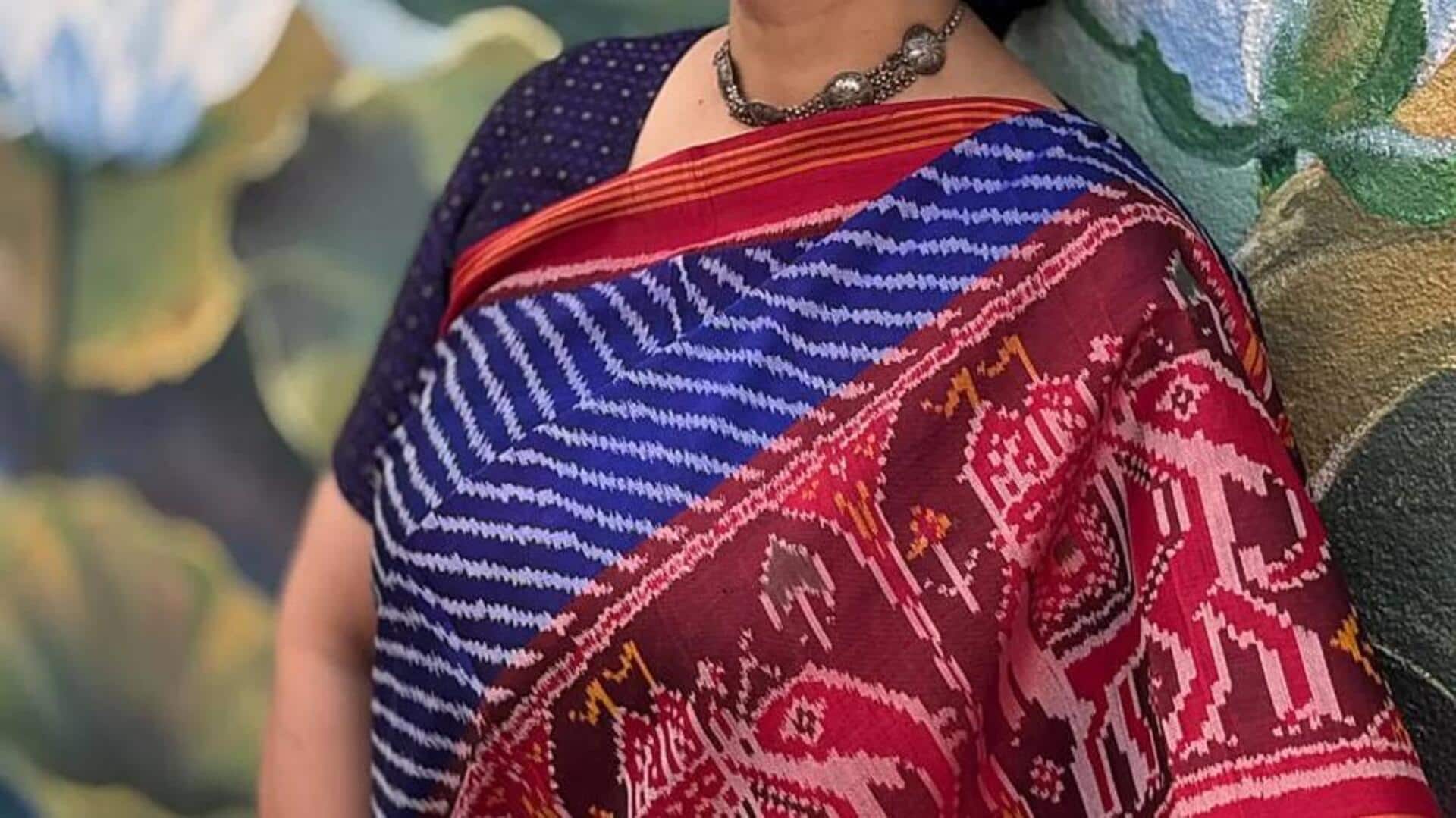 Gaya ikat saree untuk musim hujan India