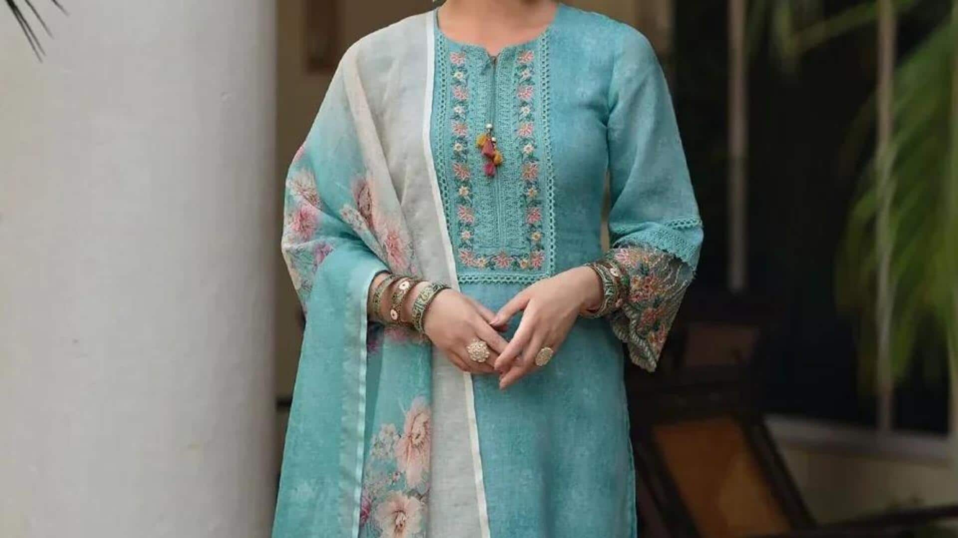 Salwar suit linen: Kombinasi nyaman dan elegan