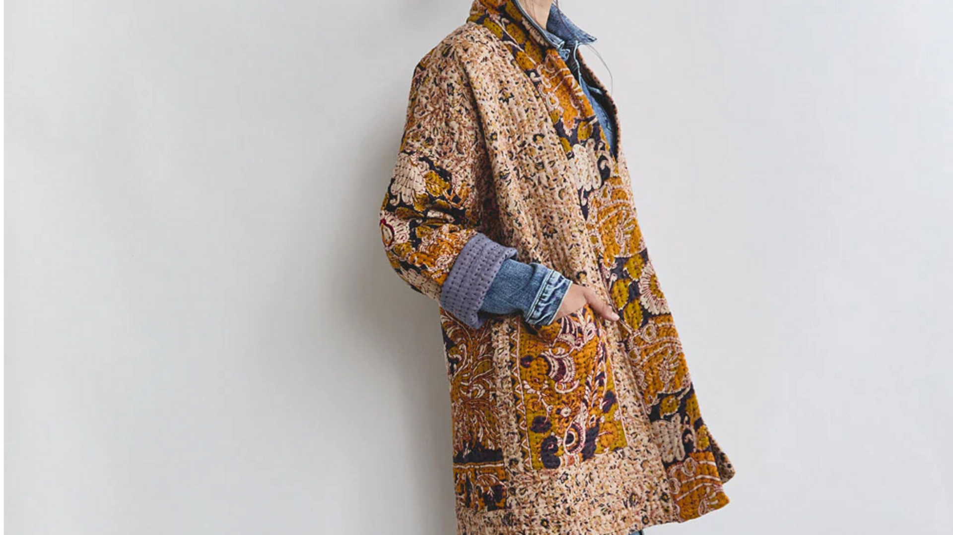 Kilau instan dengan jaket Kantha-stitch India