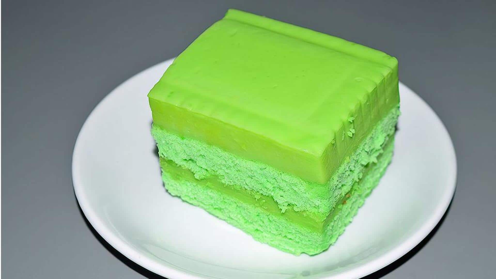 Pandan Layer Cake Vegan ala Indonesia: Tutorial memasak yang mudah dan lezat