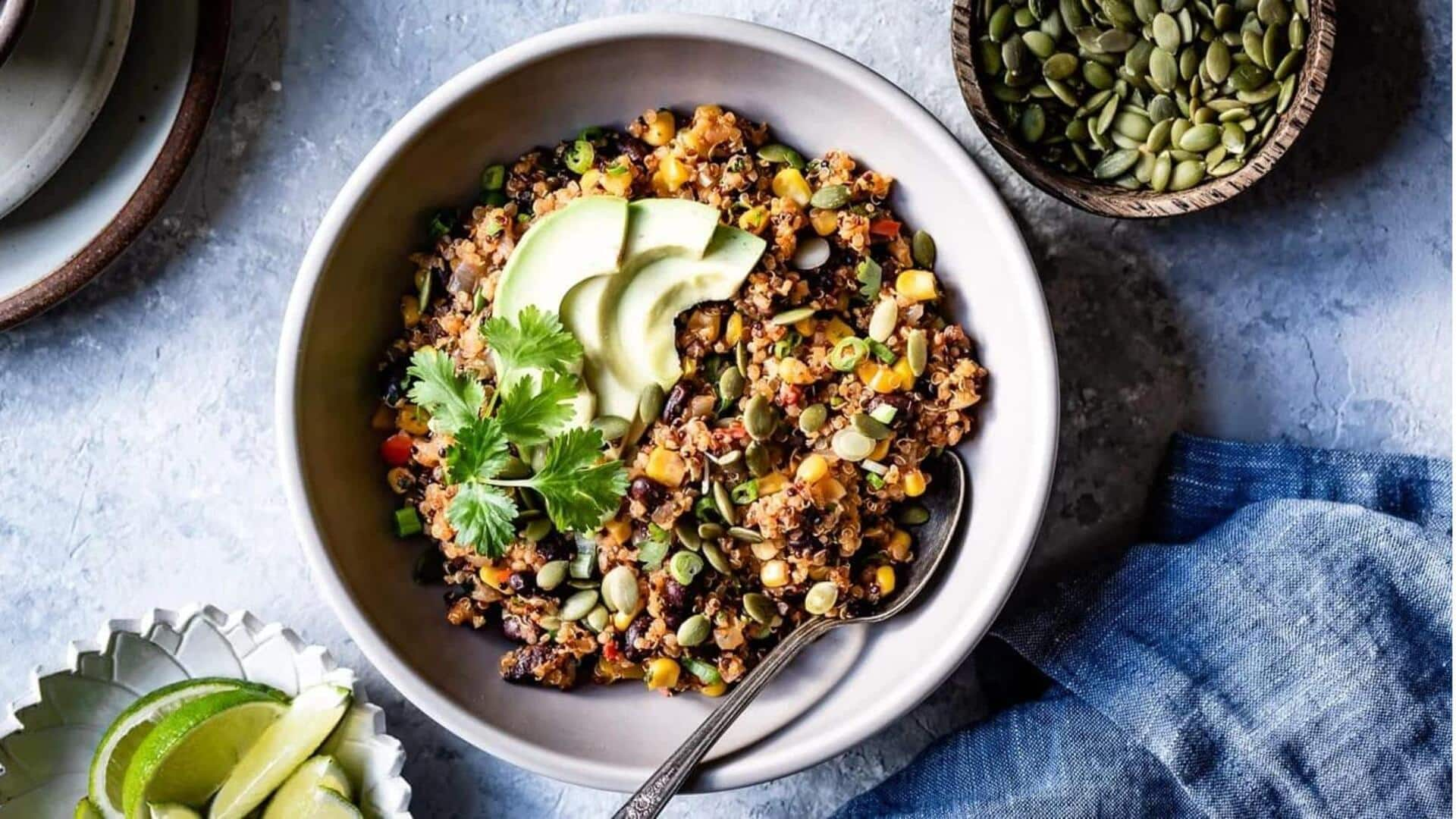 Buat tamu Anda terkesan dengan salad quinoa Meksiko yang lezat ini