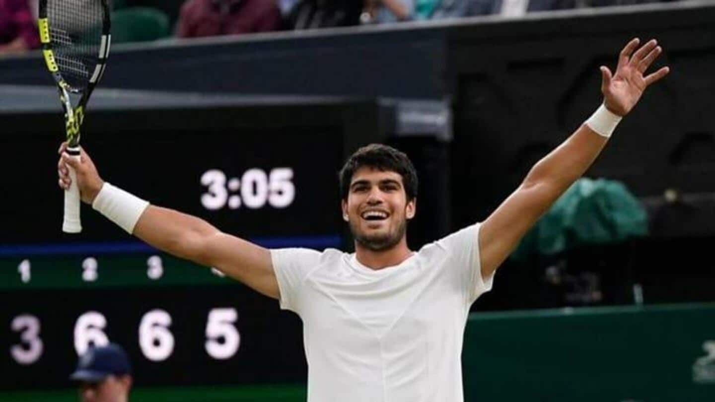 Carlos Alcaraz menorehkan sejarah dalam perjalanan ke perempat final Wimbledon perdananya