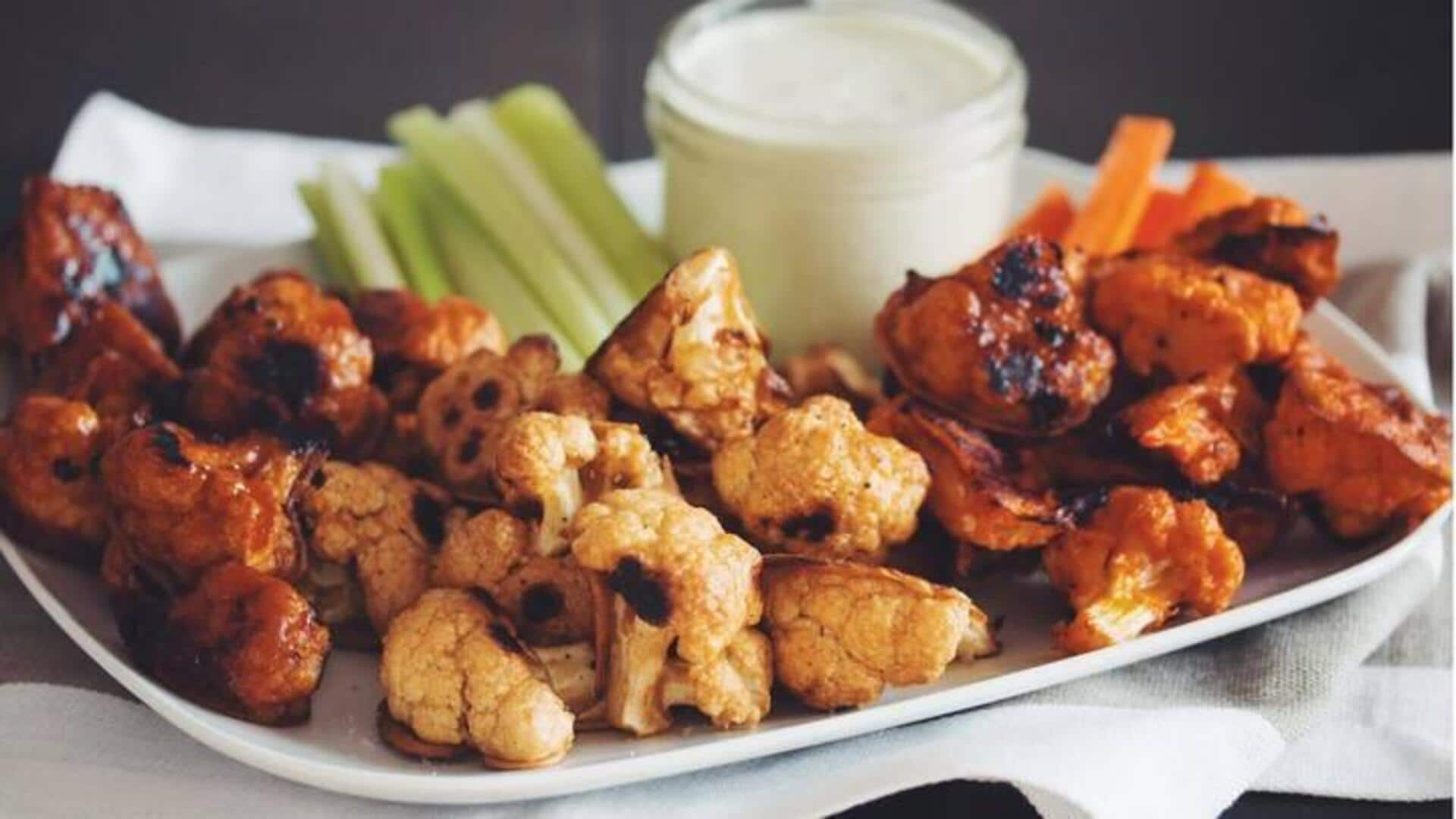 Resep: Cobalah hidangan buffalo wings kembang kol vegetarian yang renyah ini