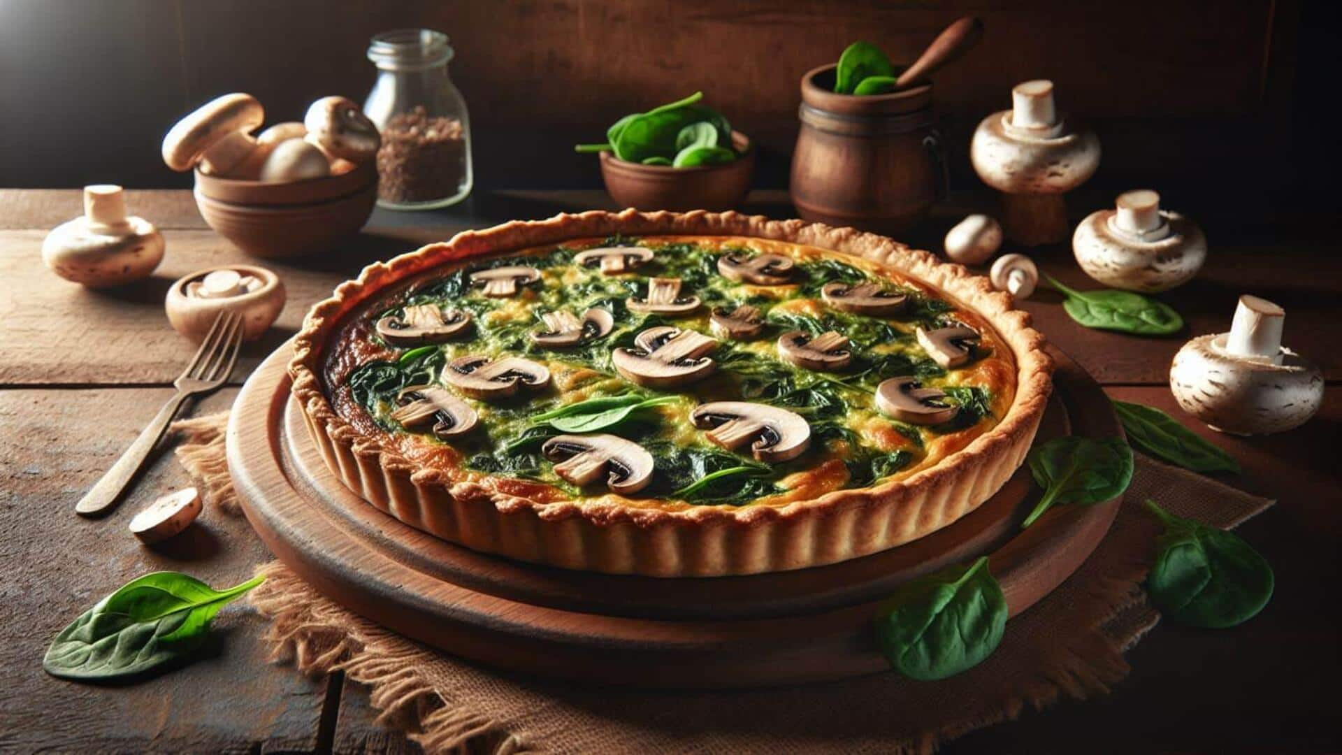 Kedatangan tamu? Sajikan quiche bayam jamur yang gurih ini