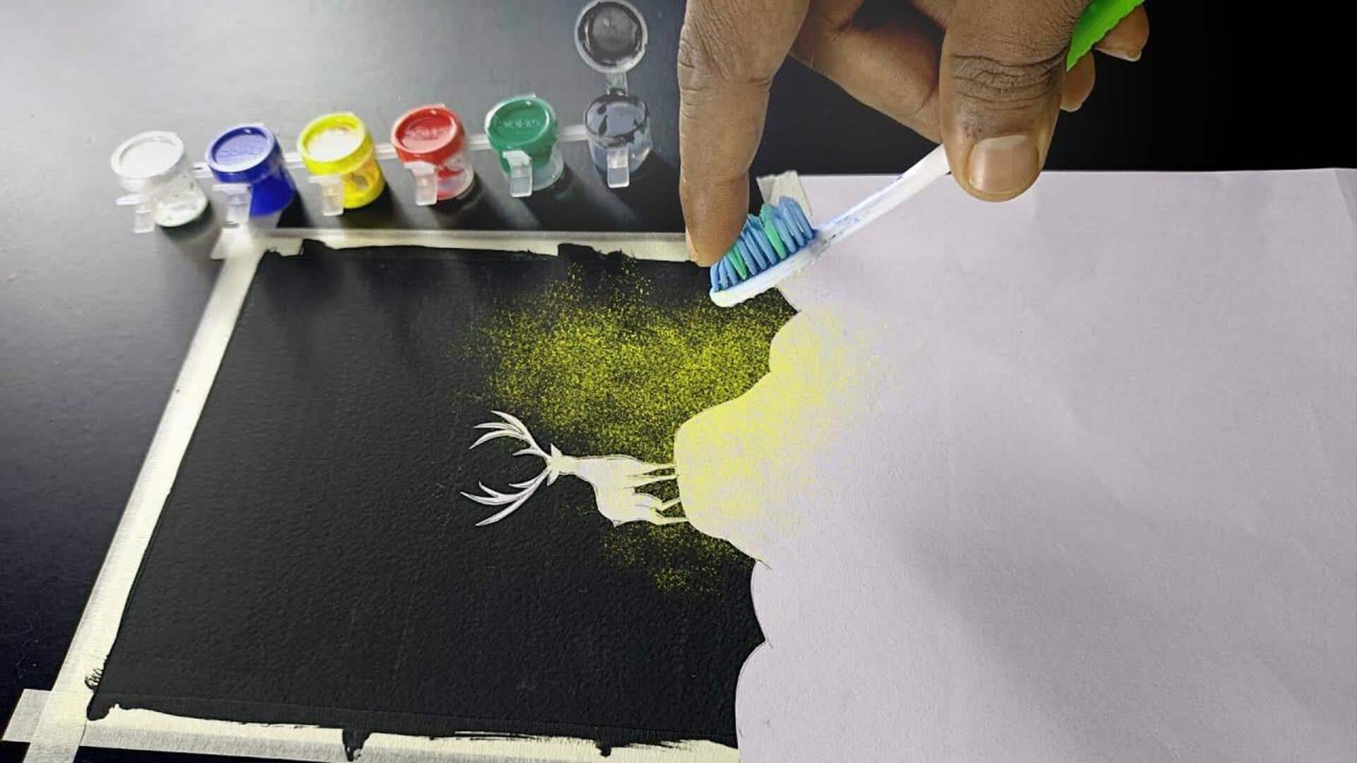 Seni Percikan Cat: Lima Langkah Mudah dengan Alat Buatan Sendiri