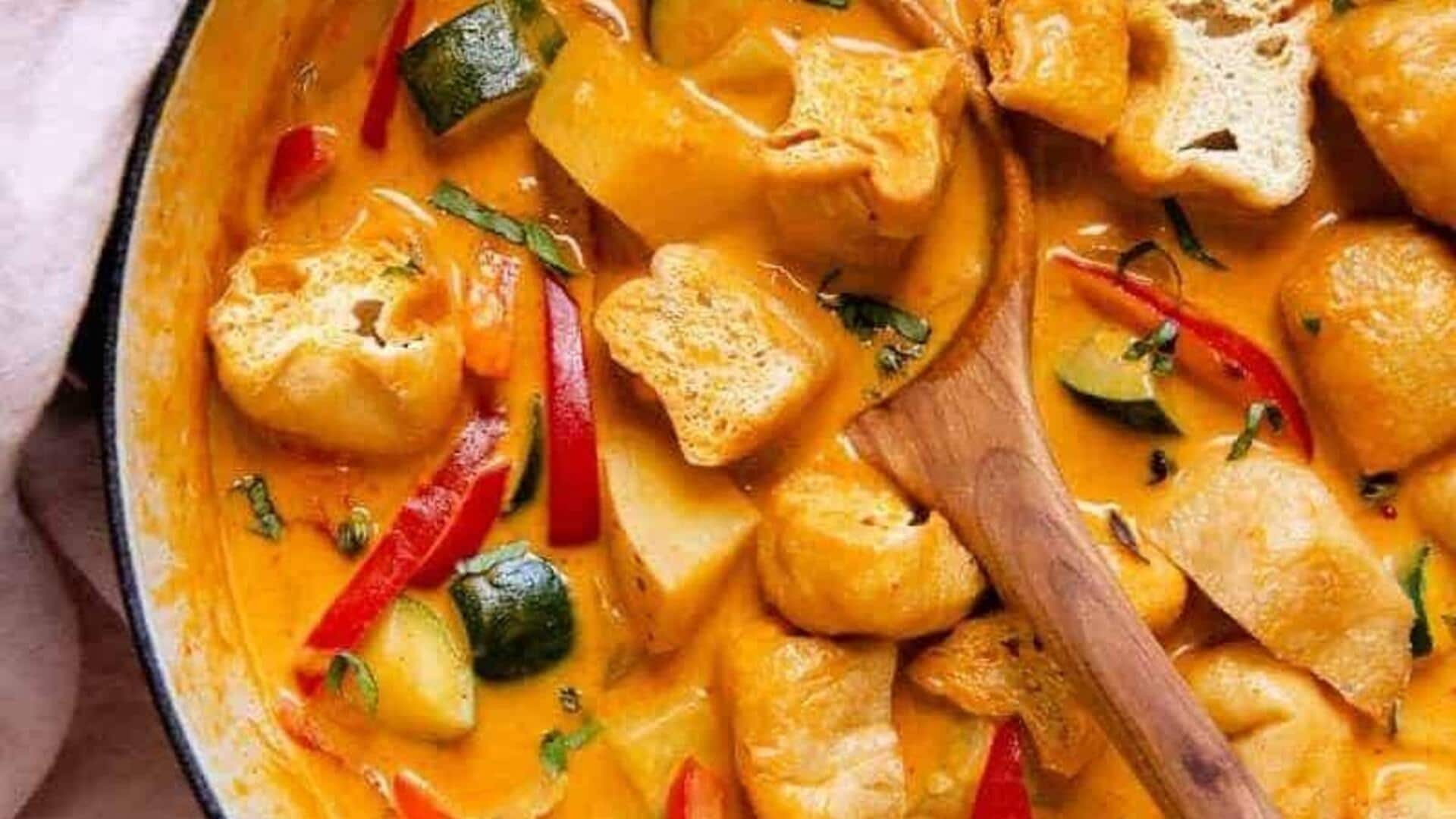 Masak kari hijau vegan lezat yang terinspirasi dari Thailand ini