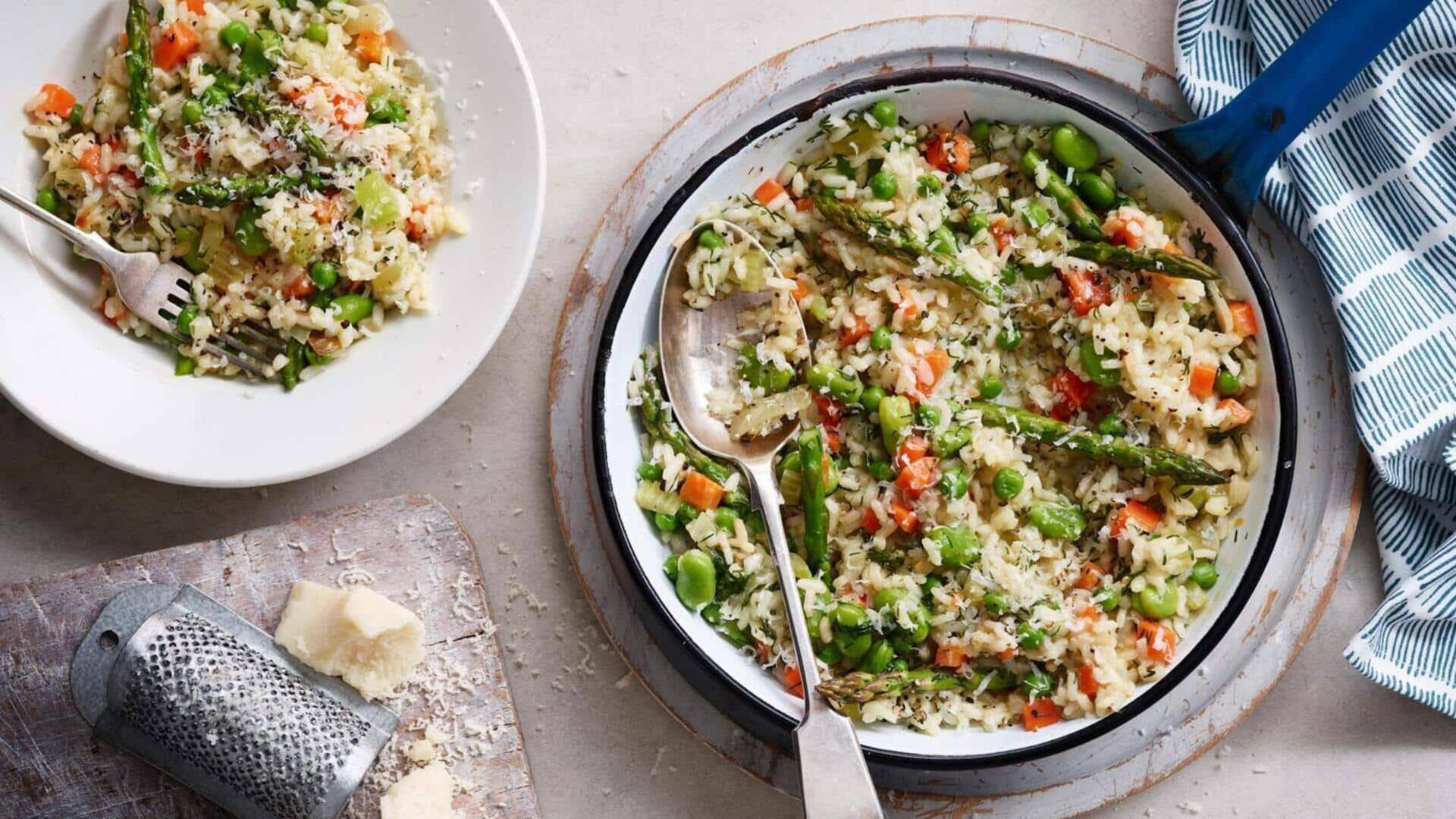 Membuat risotto primavera vegan yang lembut: Resep langkah demi langkah