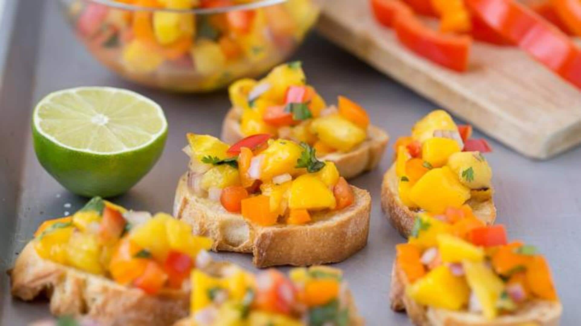 Panduan Bruschetta nanas perpaduan Hawaii-Italia