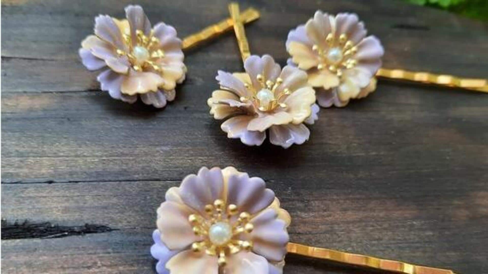 Jepit rambut enamel bunga: Aksen halus untuk gaya musim semi