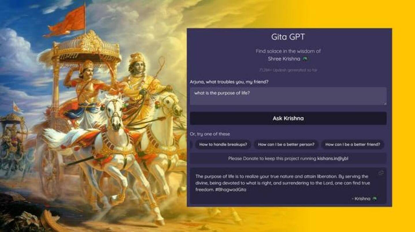 Gita GPT berbasis Bhagavad Gita oleh insinyur Google menawarkan kebijaksanaan hidup