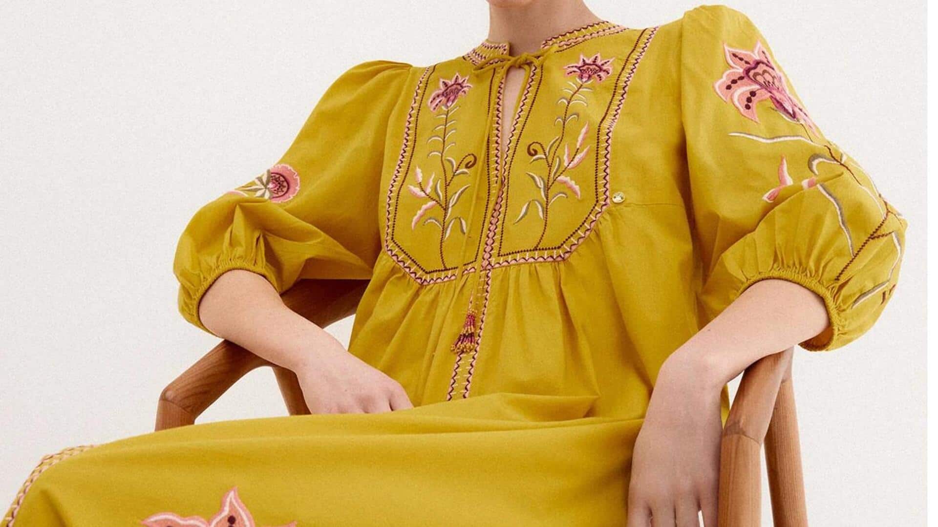 Tunik bordir tangan untuk malam berangin