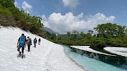 大雪山のトレイルで特別な山の逃避行を