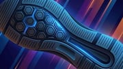 現代スニーカーの幾何学模様美学
