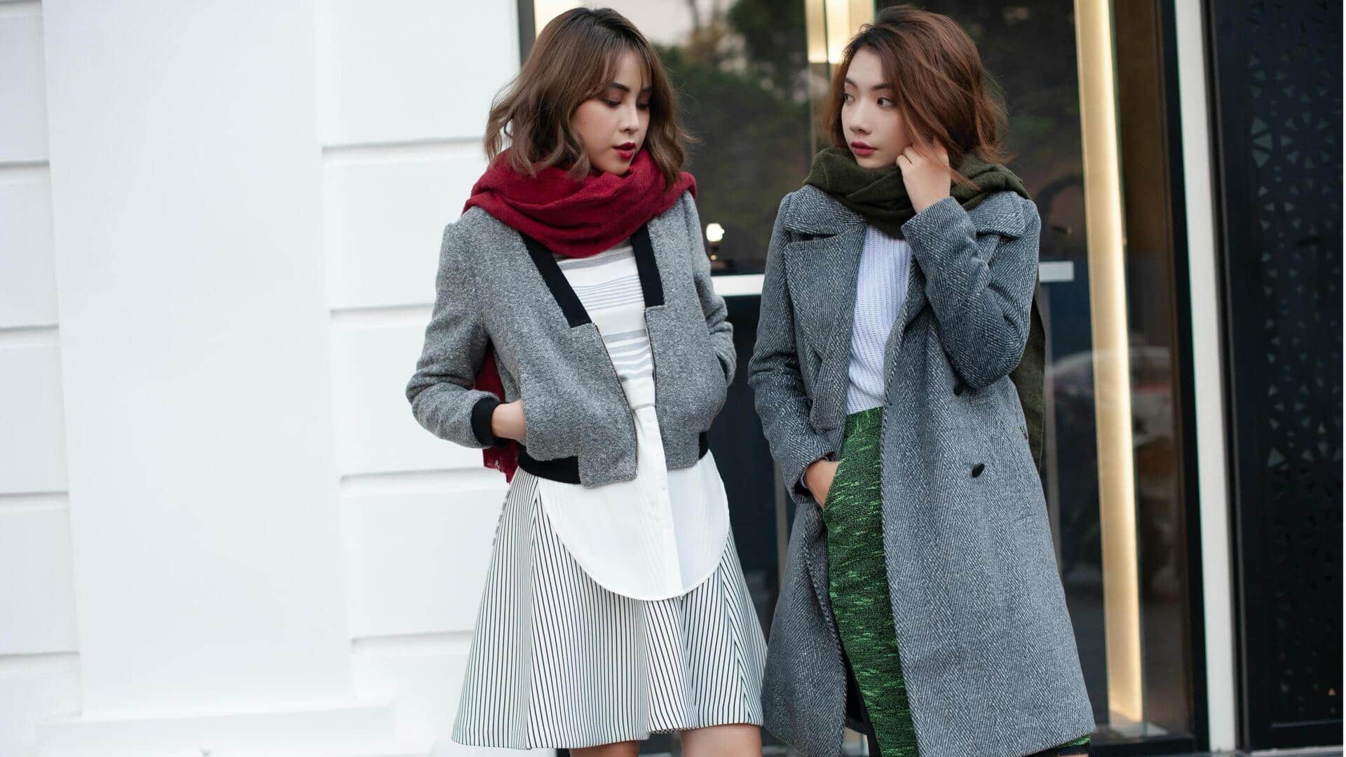 スカーフレイヤリングで冬のファッションを格上げ