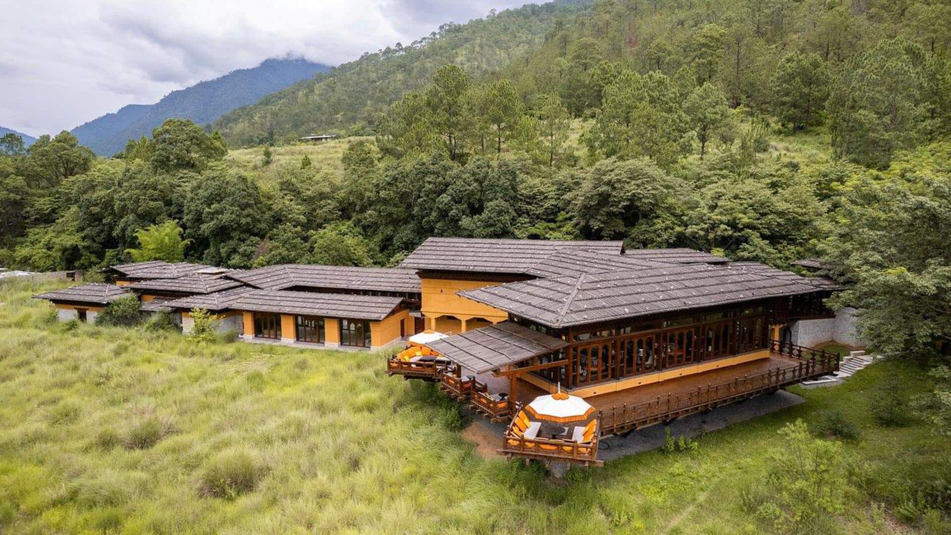 ブータンの山岳コテージでの滞在