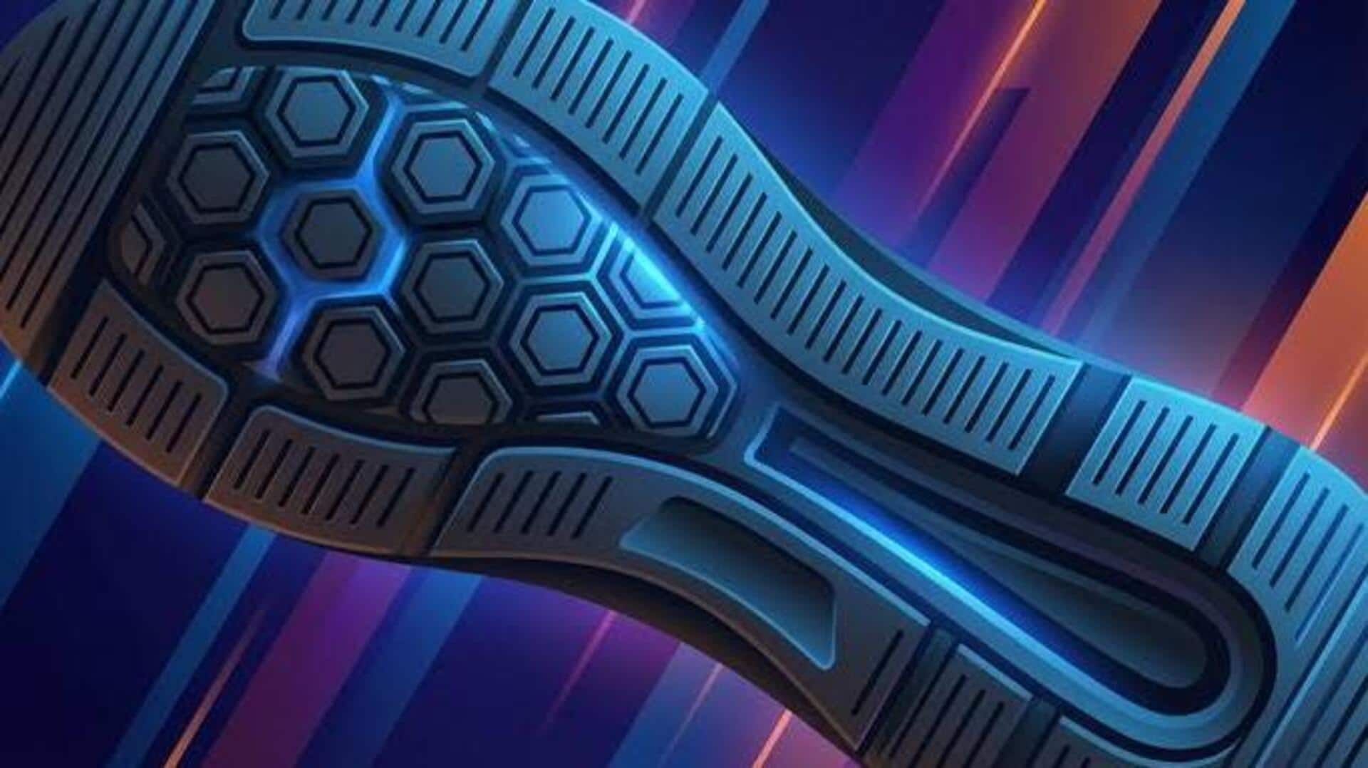 現代スニーカーの幾何学模様美学