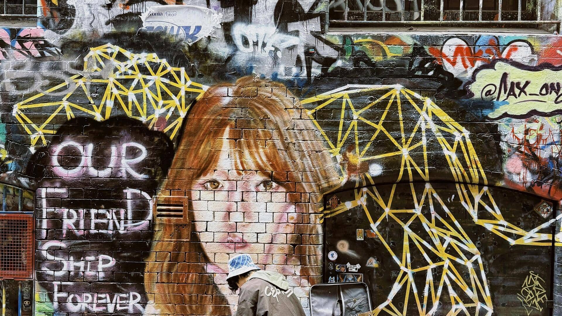 メルボルンの都市地区における象徴的なストリートアート