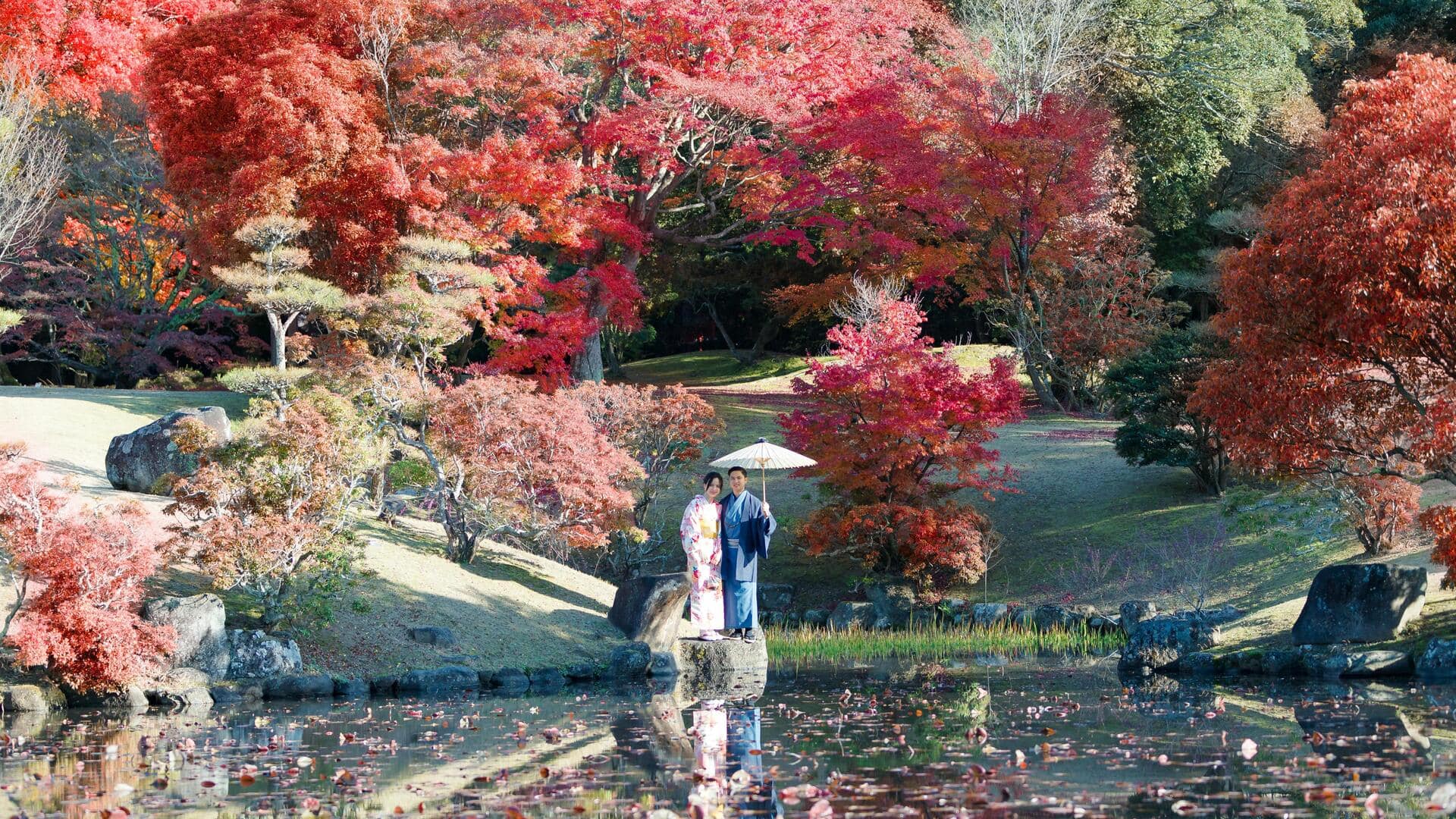 紅葉狩りのための秋の装い