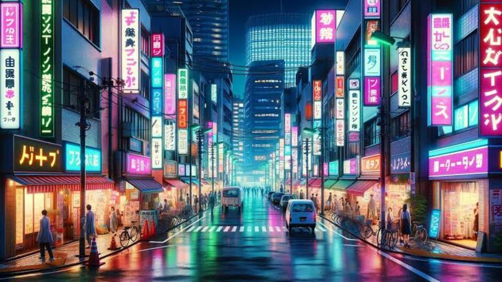 東京の夜を彩るネオン街と活気ある通り