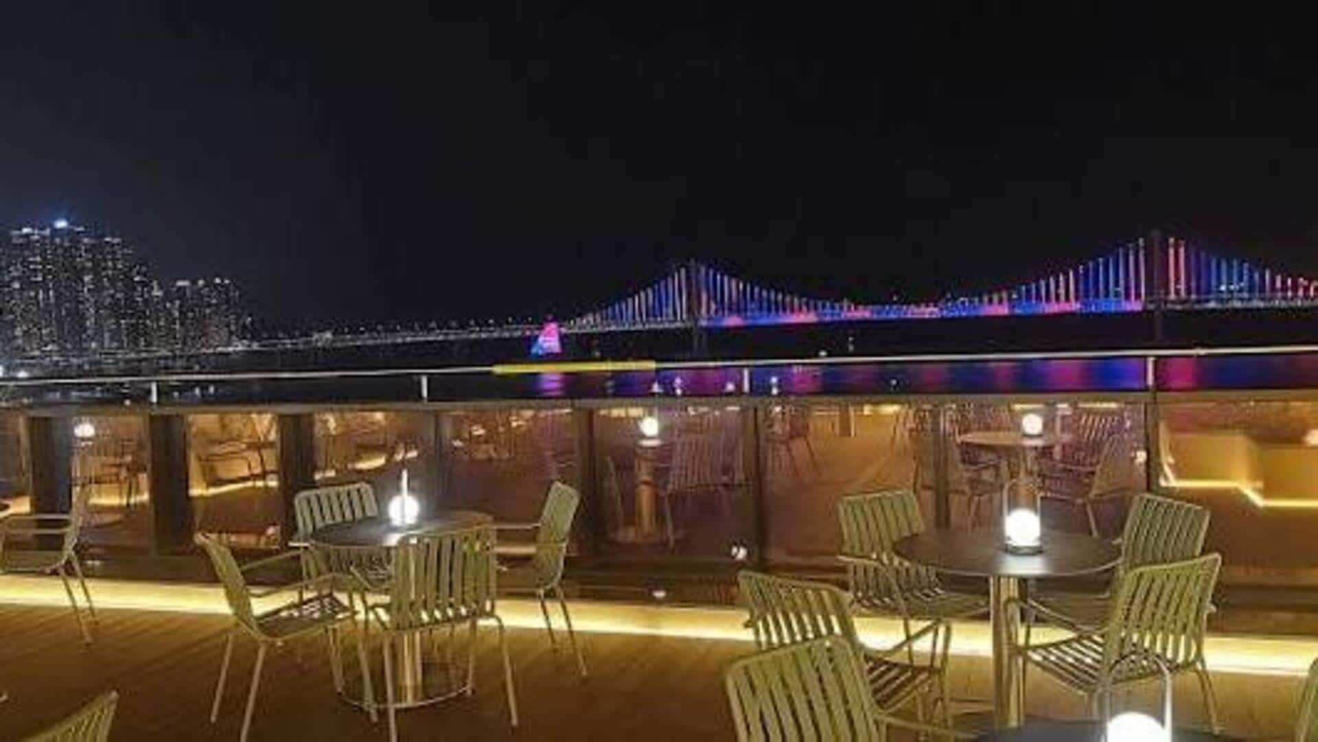 釜山の夜景カフェでリラックス