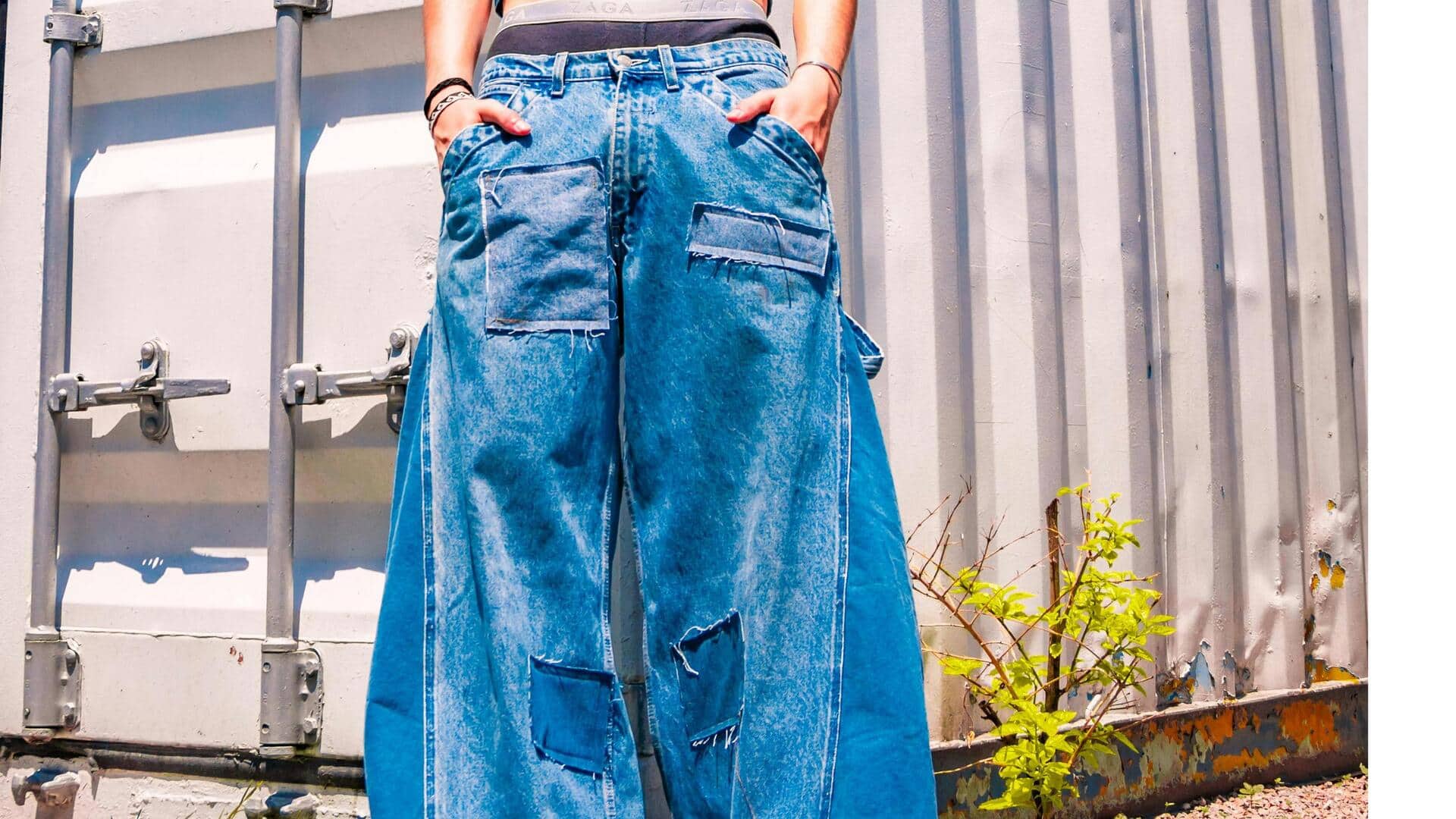 パッチワークジーンズ：秋の大胆なトレンドステートメント
