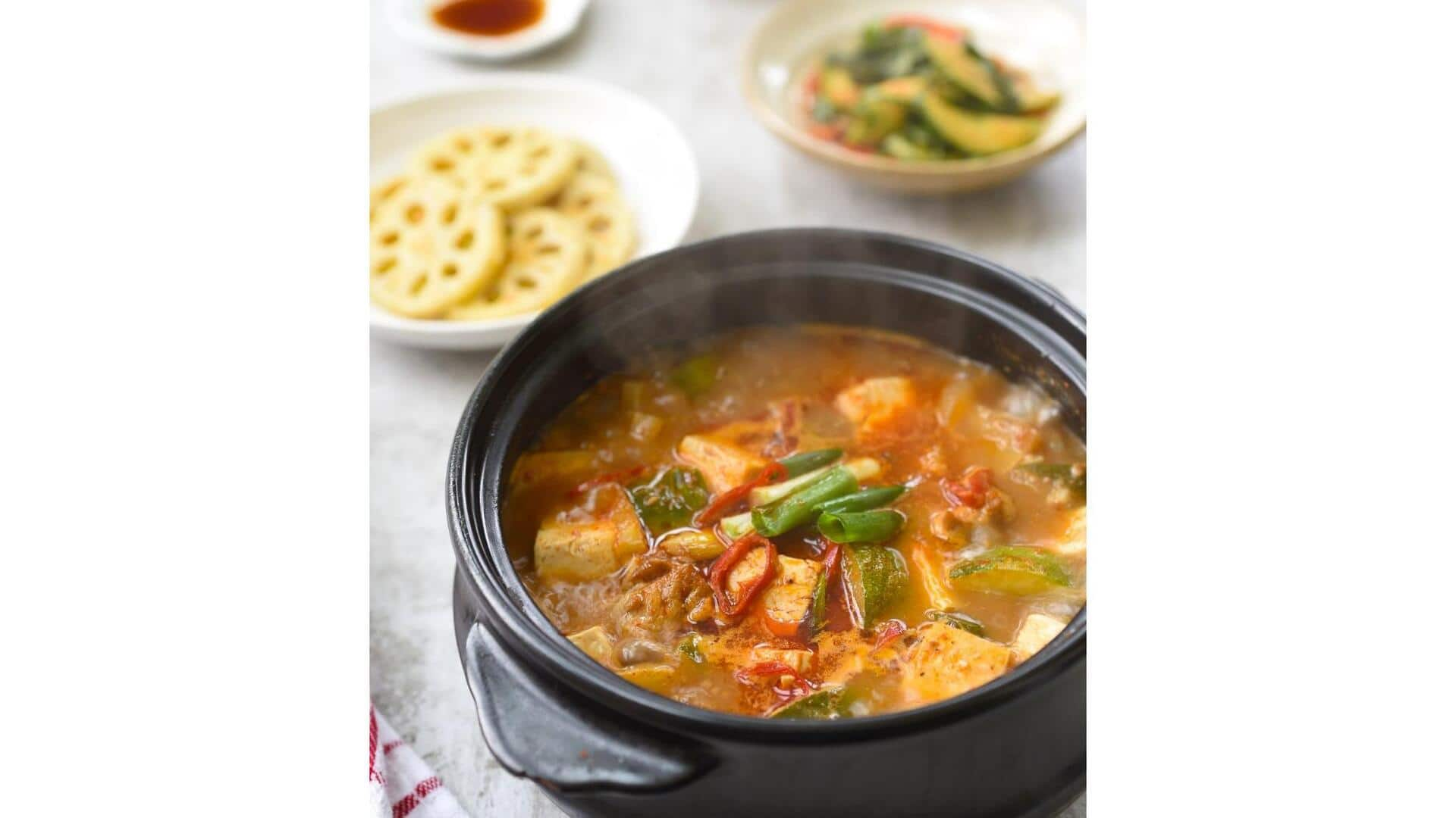 Doenjang Jjigae Vegetariano Com Legumes: Guia De Preparação