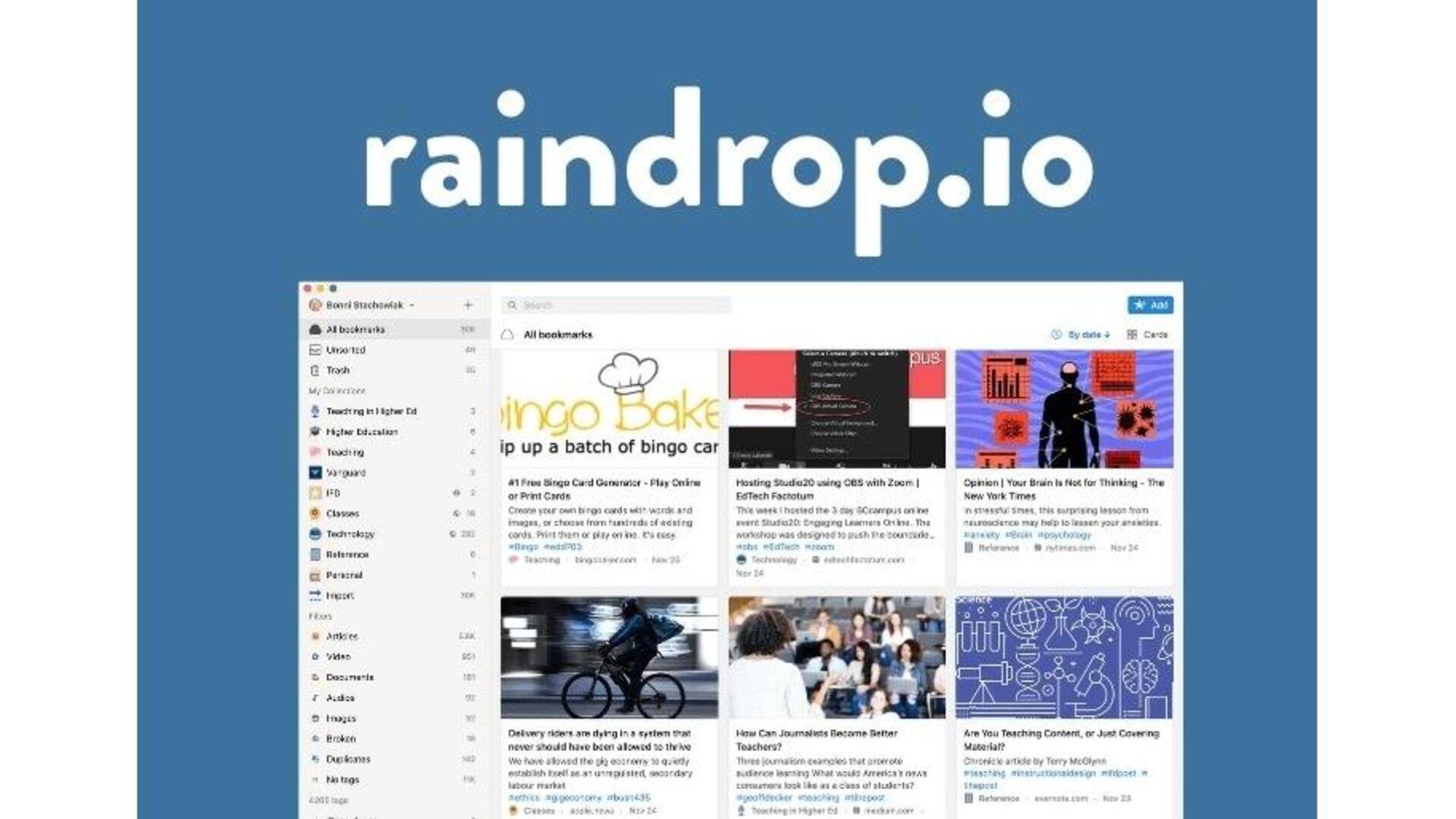 Organizando Favoritos Com Raindrop.Io