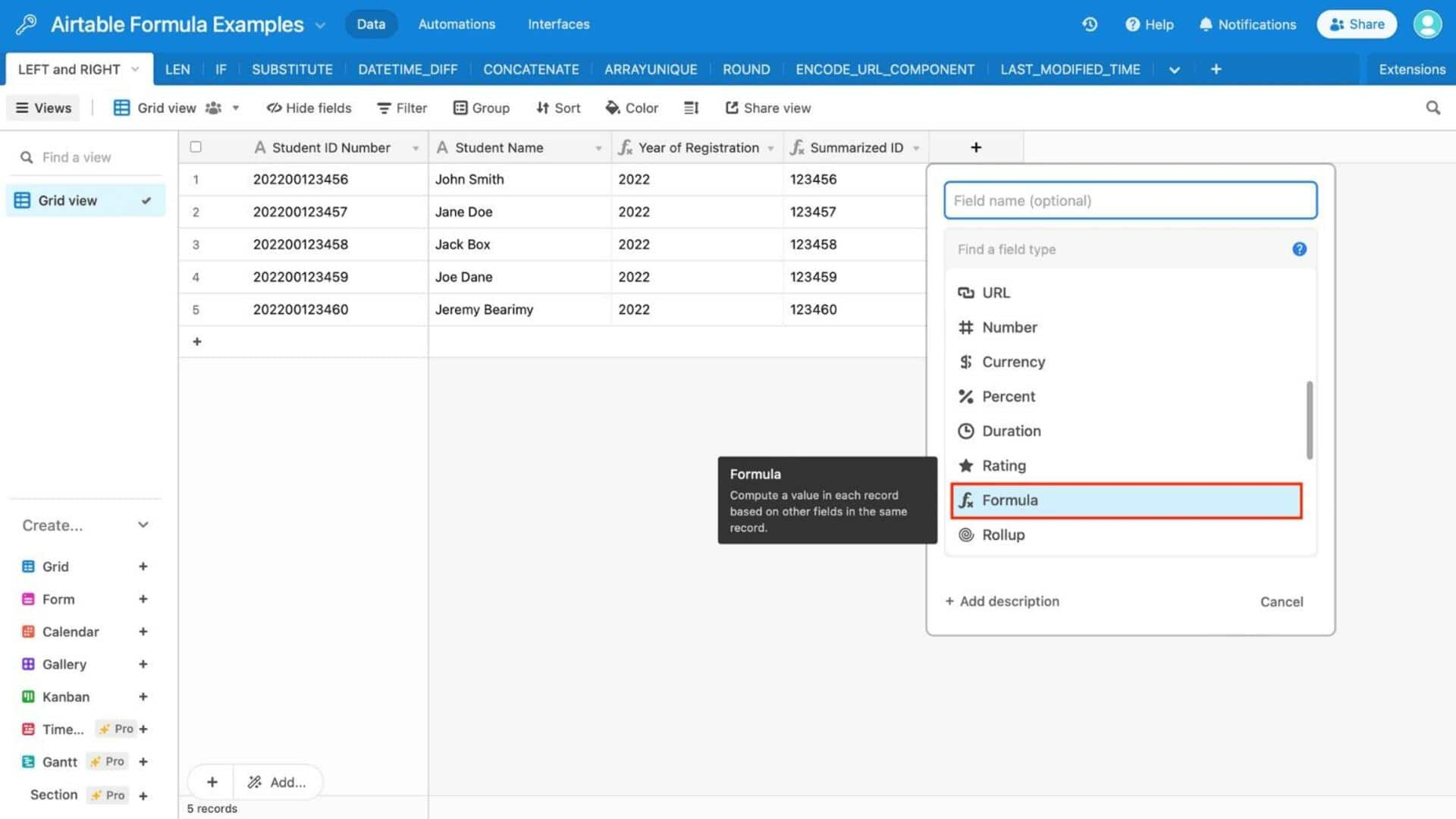 Fórmulas Personalizadas No Airtable