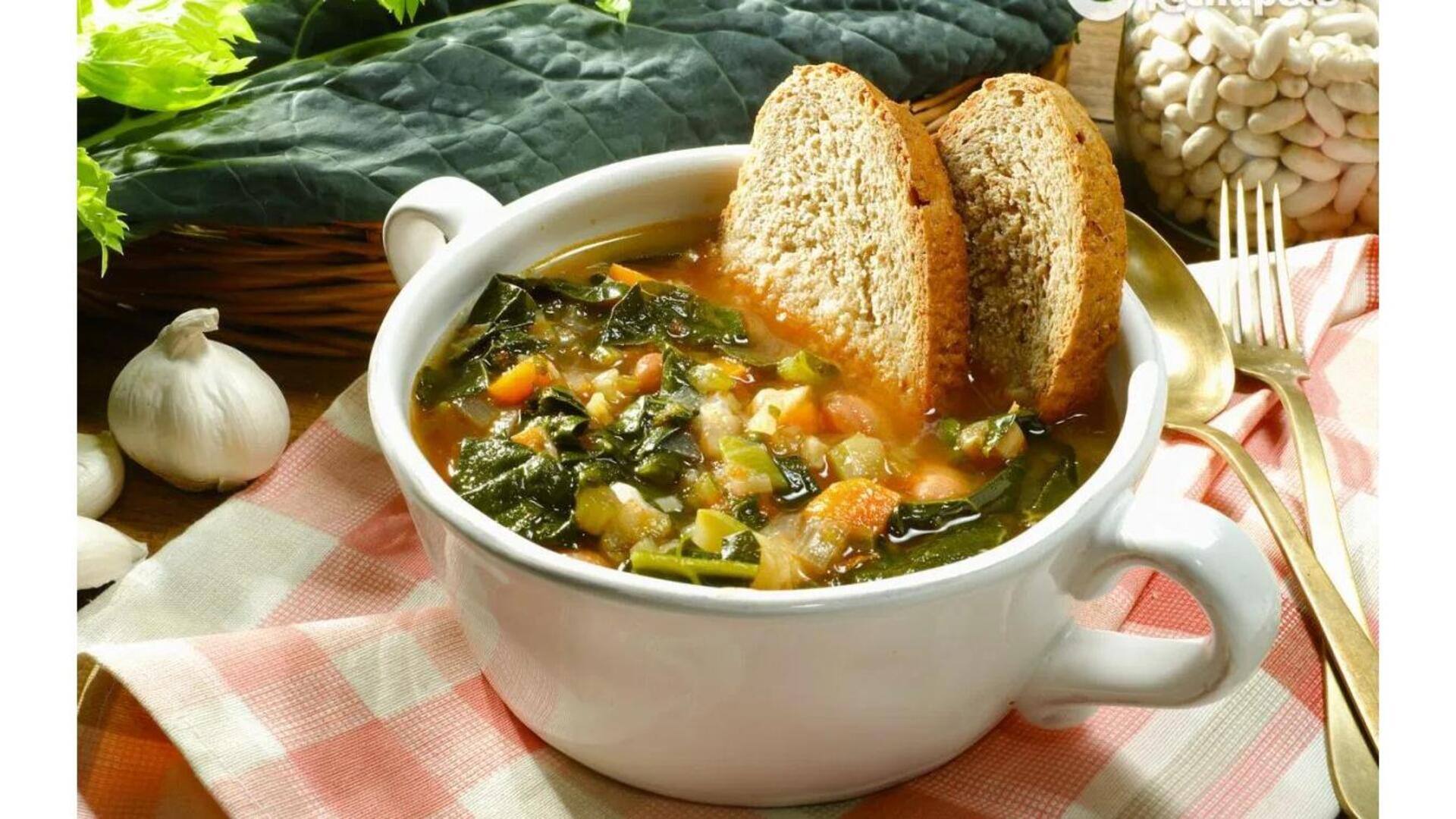 Ribollita Toscana: Sopa Vegetariana E Sem Ovos