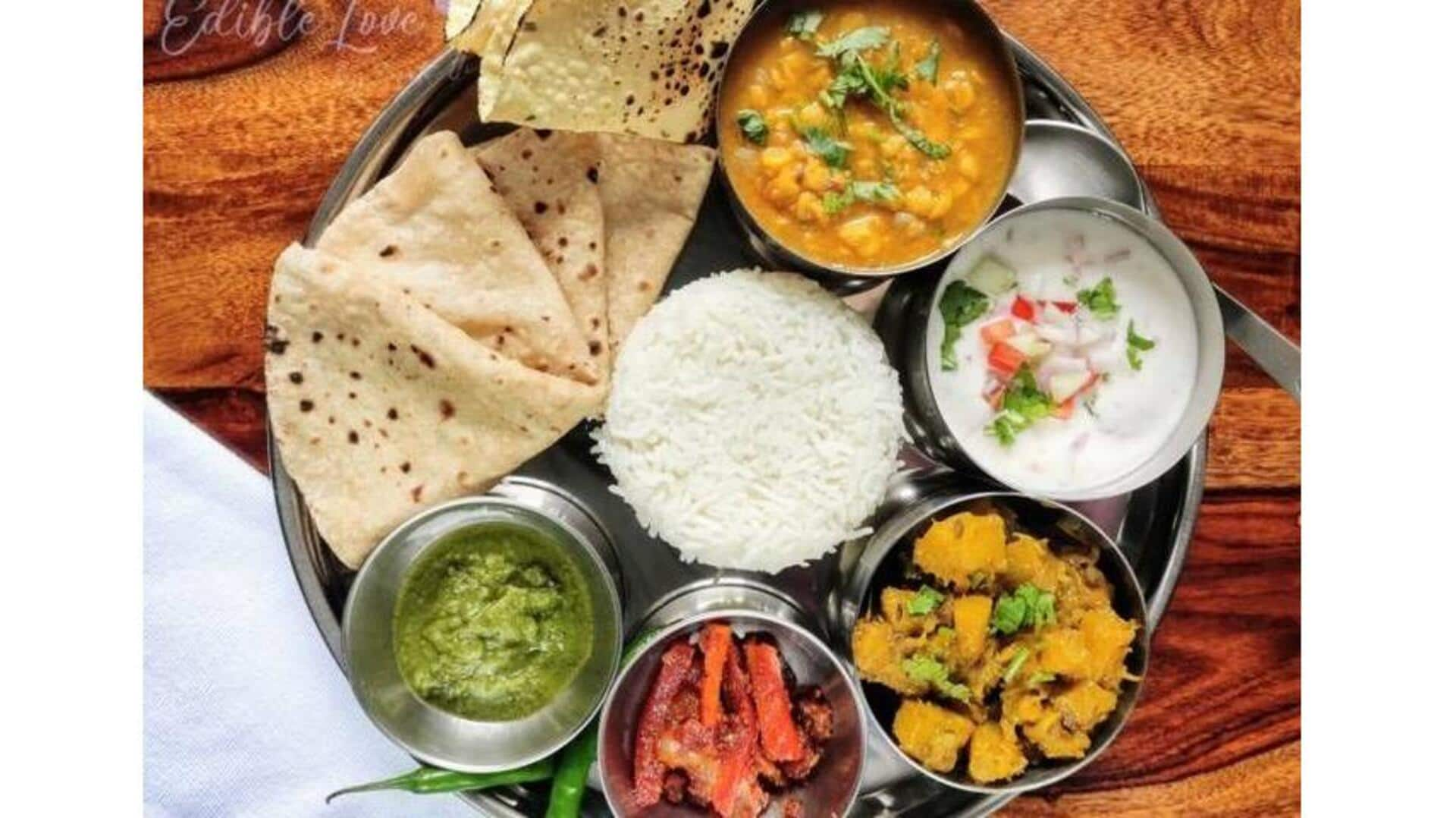 Thali Vegetariano Indiano Com Daal: Guia De Preparação