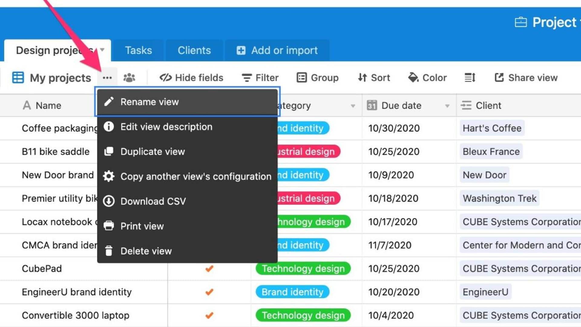 Organizando Dados Em Visualizações Do Airtable