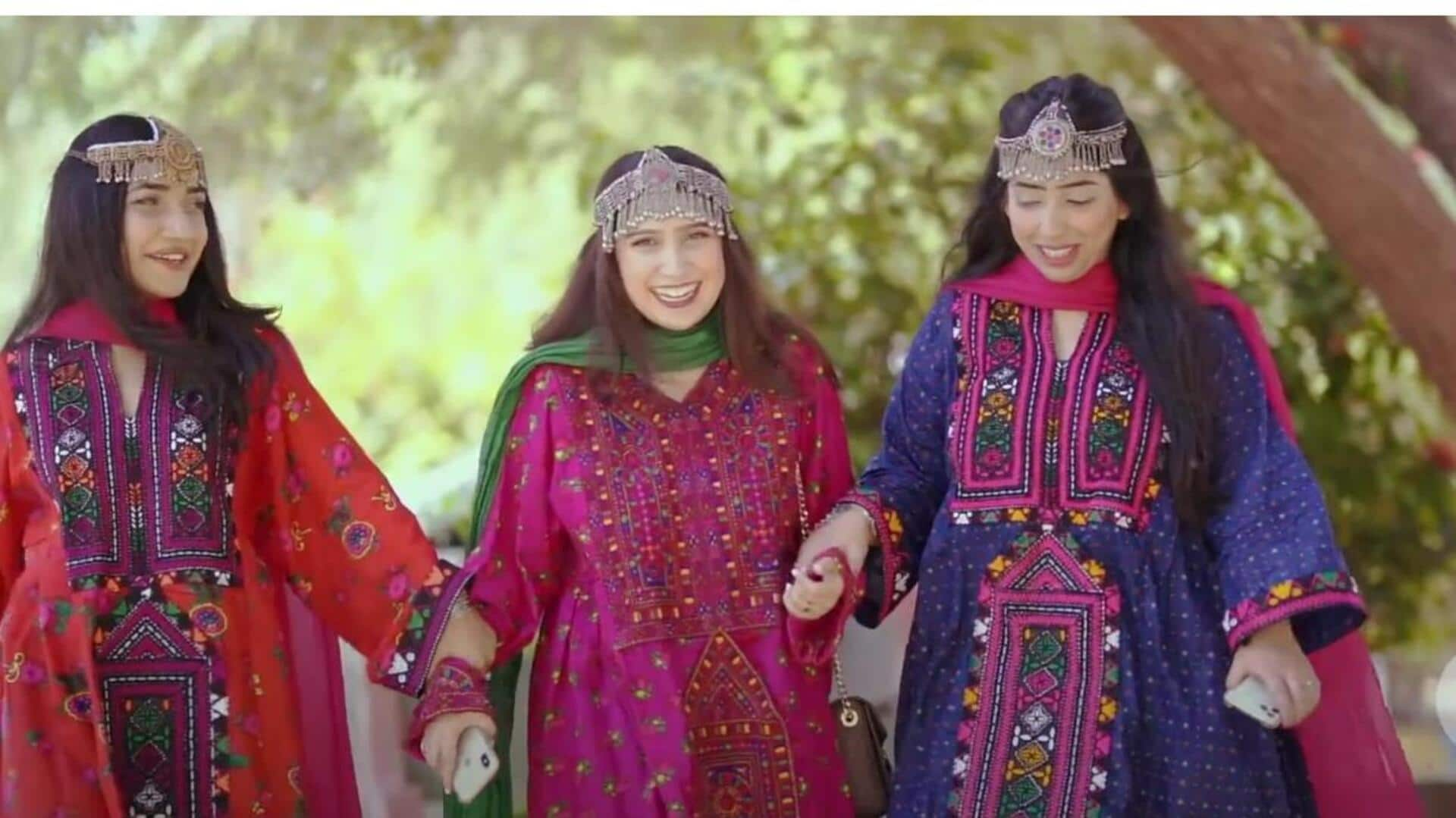 Trajes Tradicionais Da Região De Sindh No Paquistão