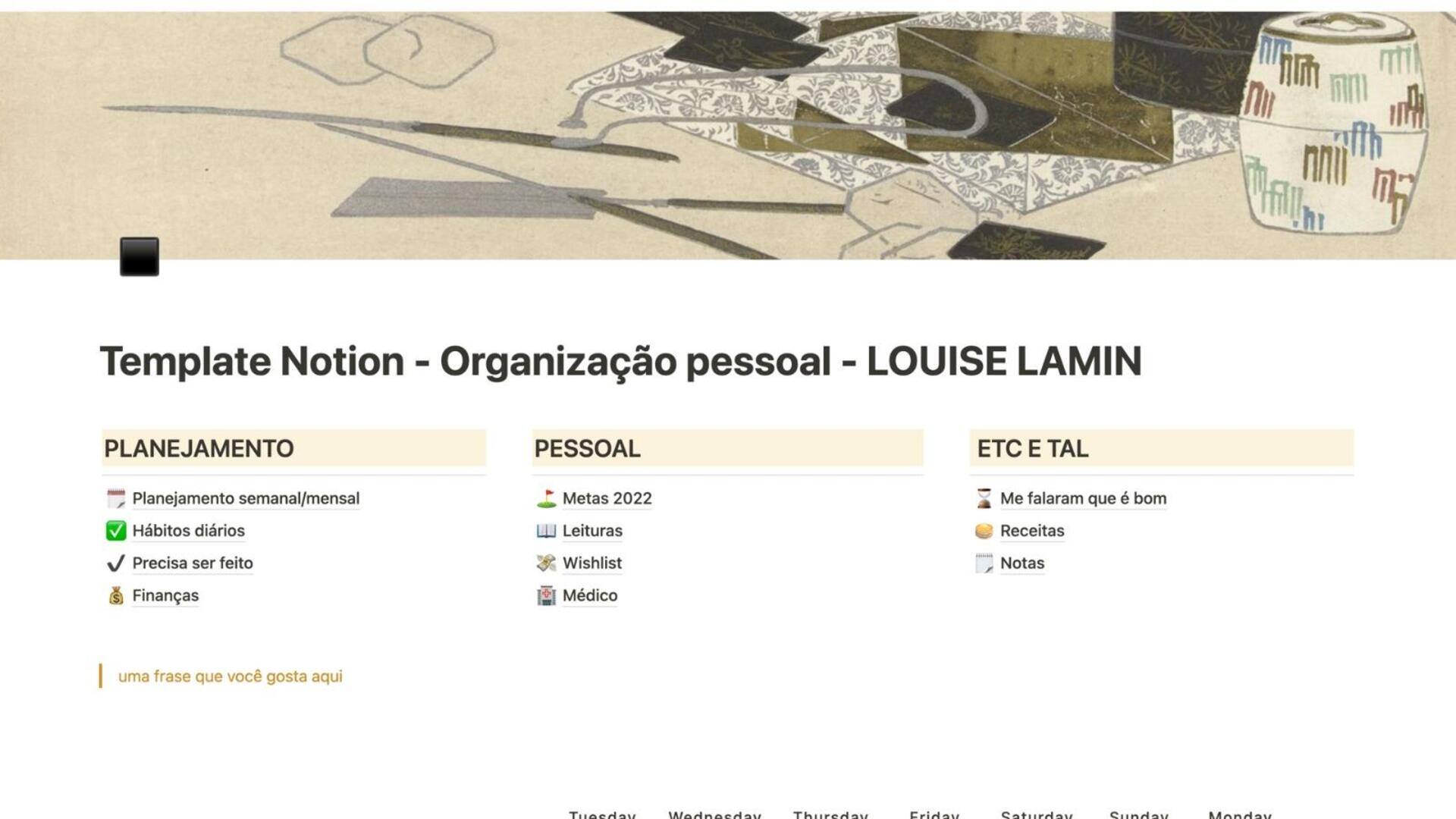 Organização Pessoal Com Templates Do Notion