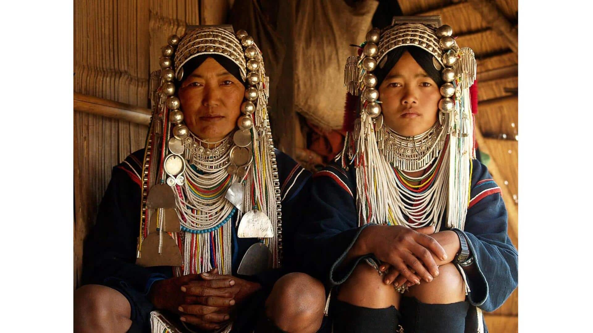 Trajes Tradicionais Das Tribos Das Colinas Da Tailândia