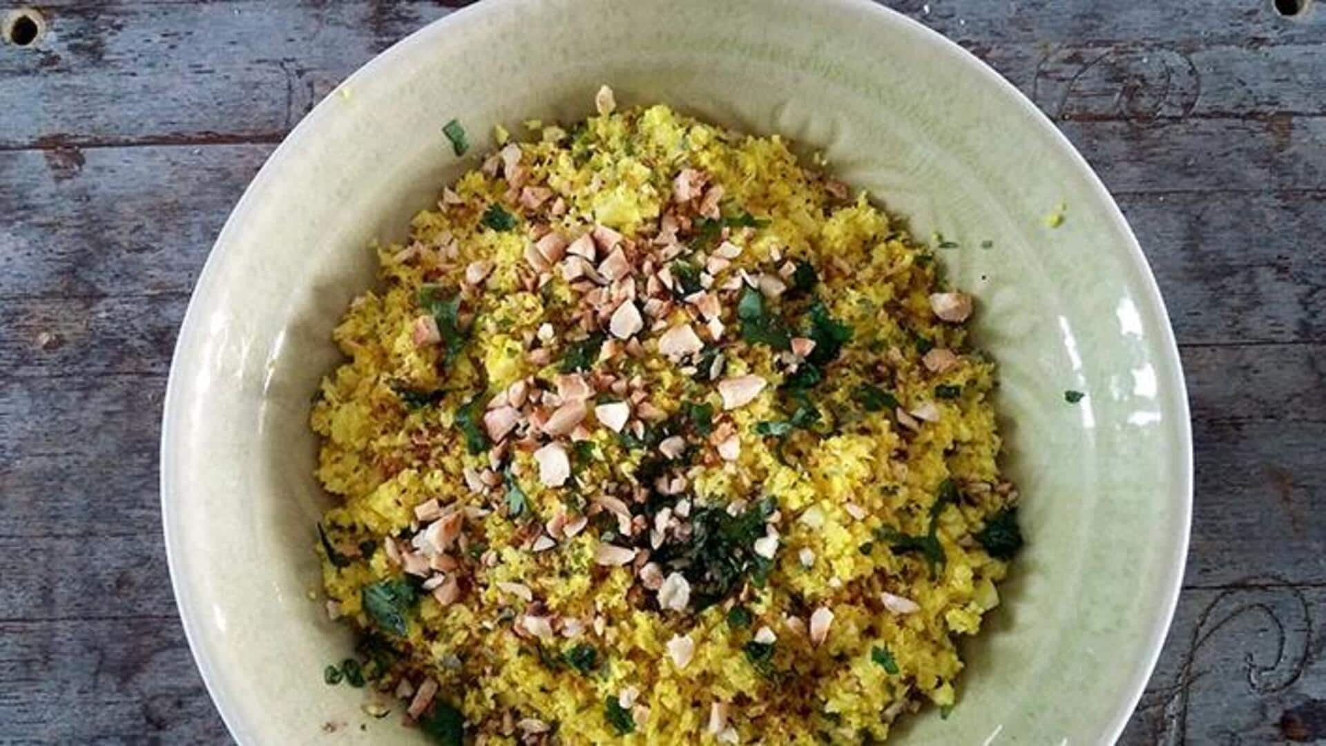 Pilaf De Couve-Flor Com Cúrcuma: Receita Vegetariana E Sem Ovos