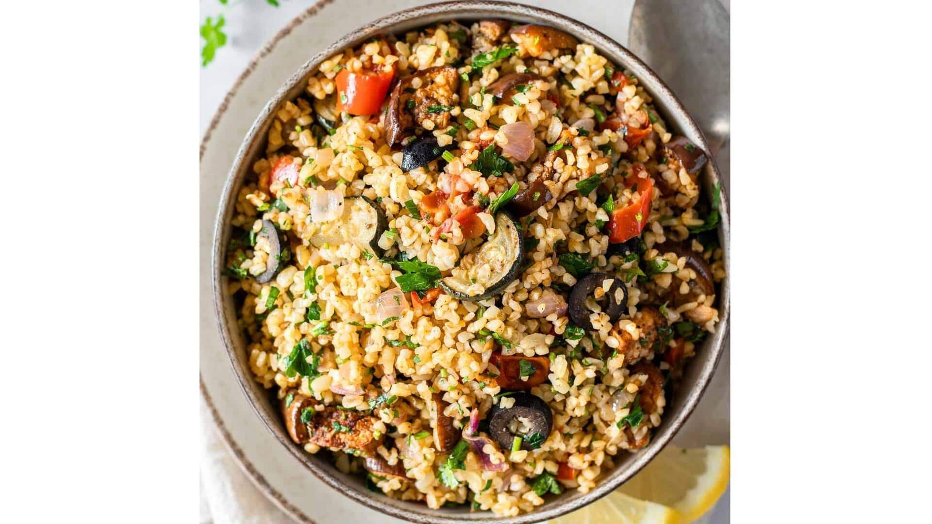 Tigela De Bulgur Com Castanhas E Legumes: Receita Vegetariana 