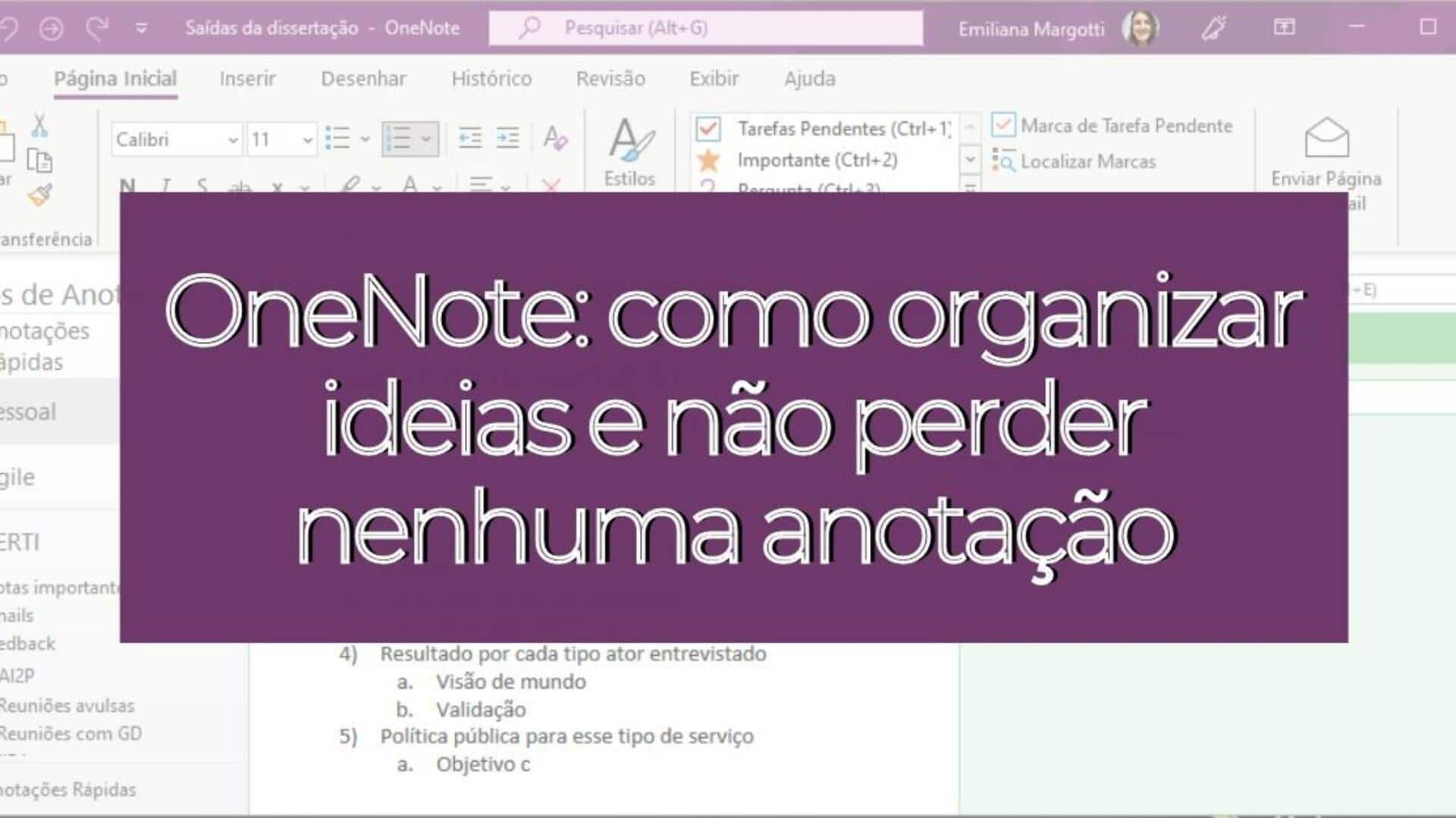 Aumente A Produtividade Com Seções Do Microsoft Onenote