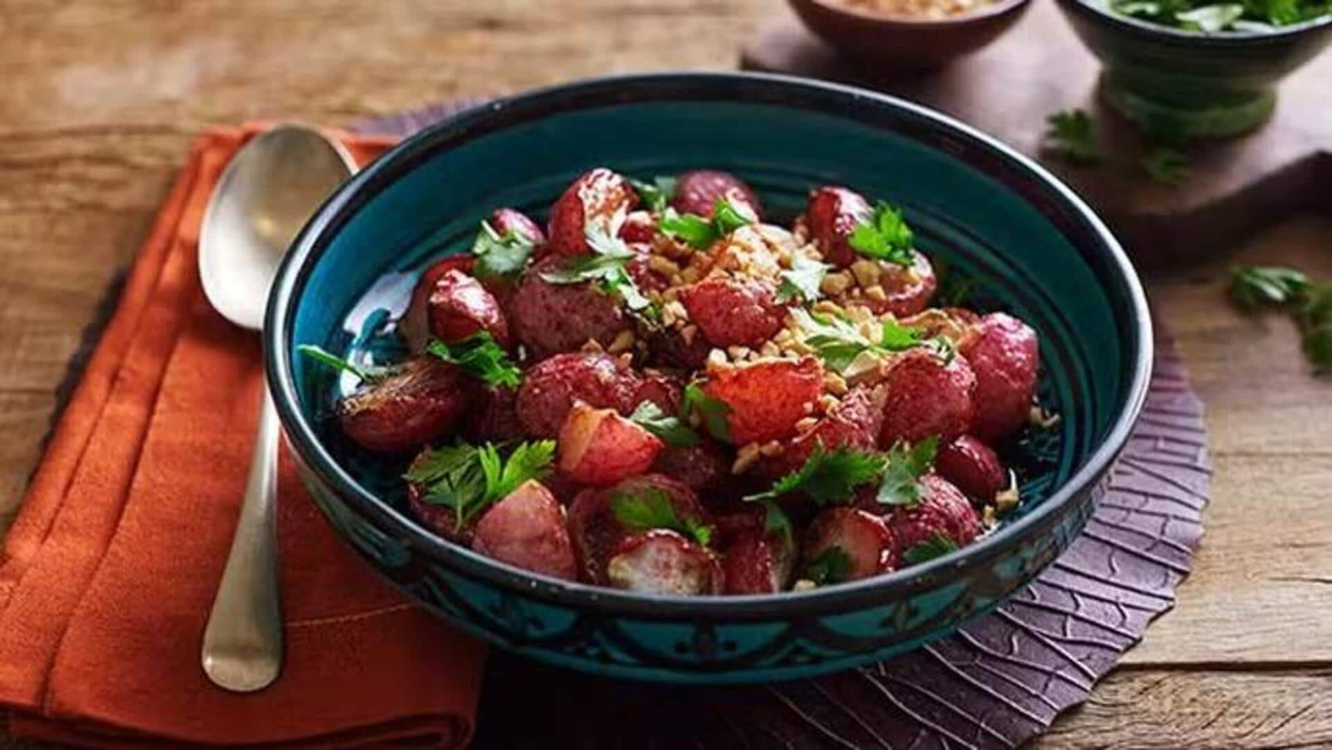 Salada De Rabanete E Cenoura Assados