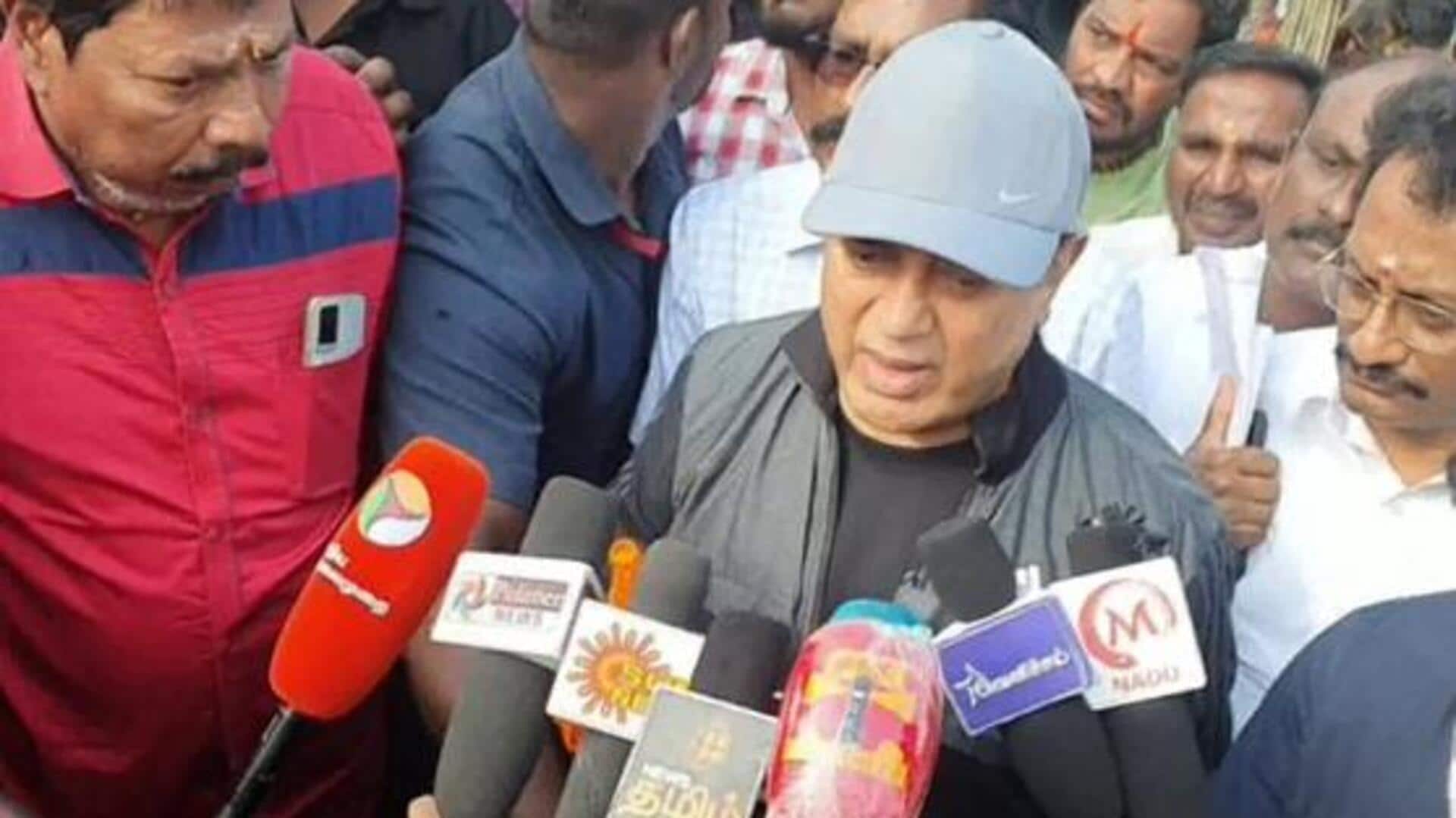 மிக்ஜாம் புயலால் எண்ணெய் கசிவு ஏற்பட்ட எண்ணூர் பகுதியில் கமலஹாசன் ஆய்வு