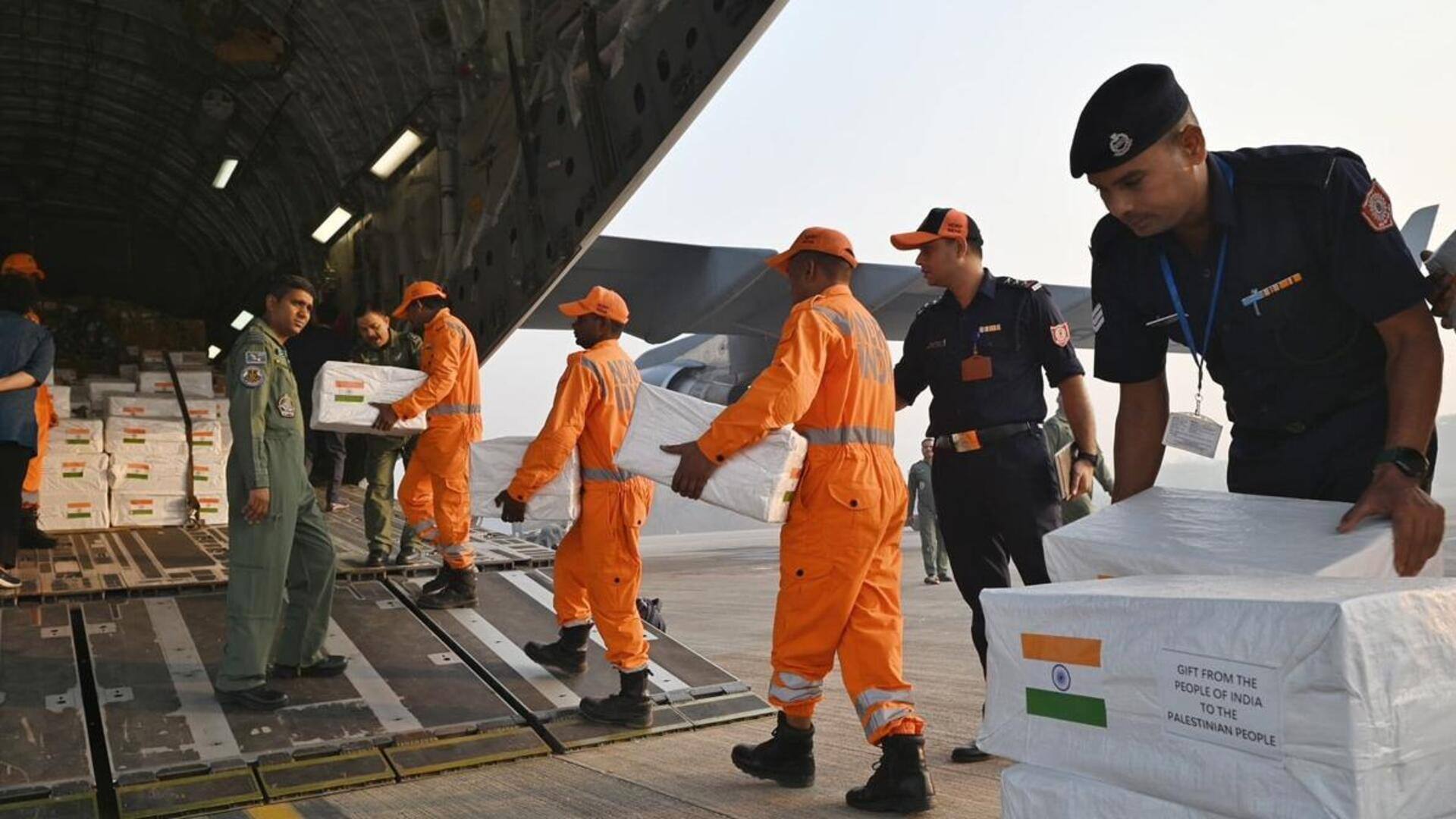 இஸ்ரேல்-ஹமாஸ் போர்: பாலஸ்தீன மக்களுக்கு நிவாரண பொருட்களை அனுப்பியது இந்தியா 