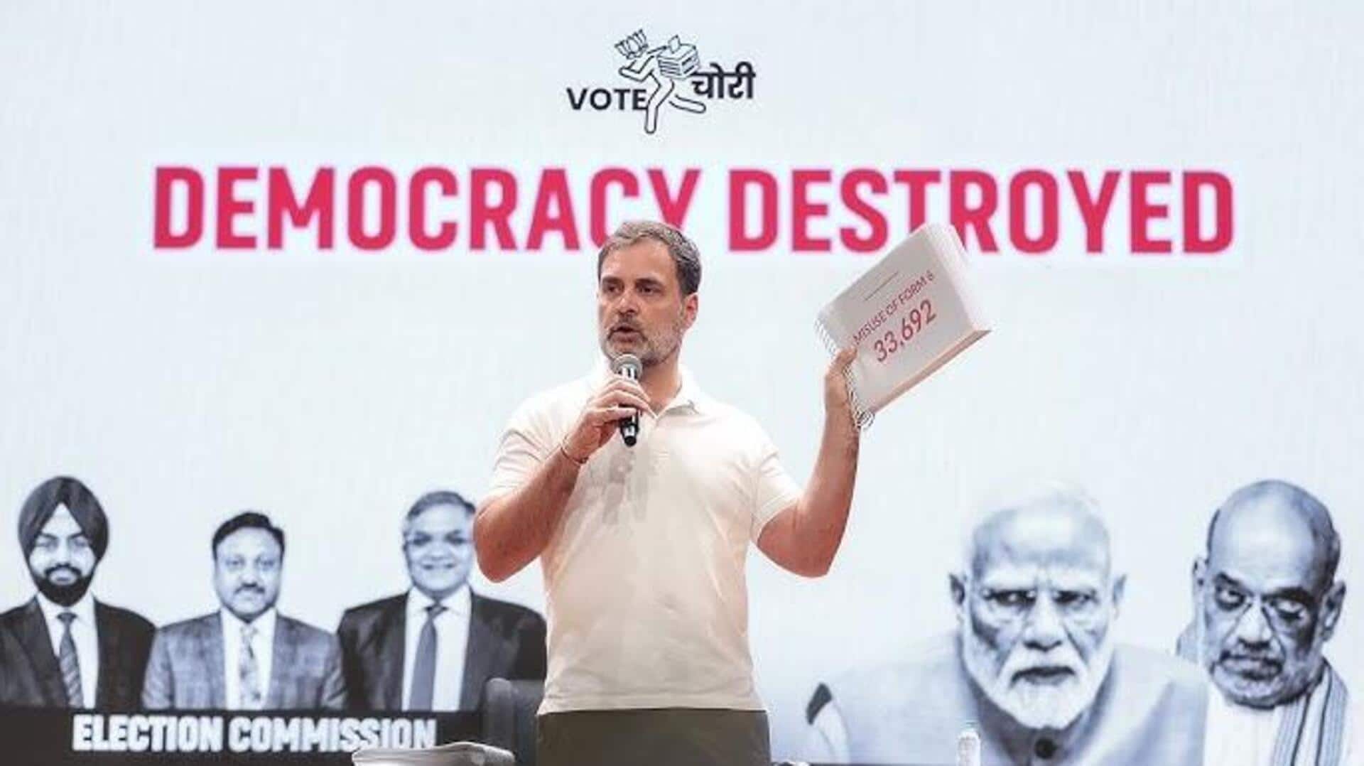 'வாக்கு திருட்டு' குற்றச்சாட்டு தொடர்பாக ராகுல் காந்தியை 272 அதிகாரிகள் கடுமையாக சாடியுள்ளனர்