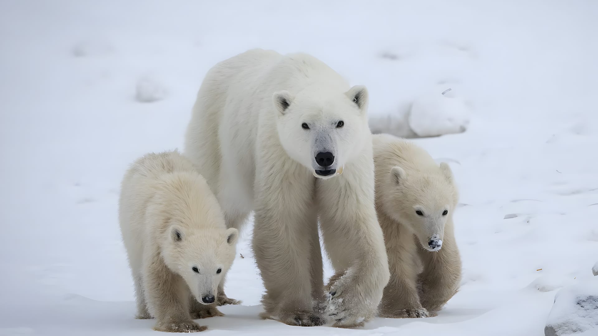 தாய்மை பொதுவானது: அனாதை குட்டியை தத்தெடுத்த ஒரு பனி கரடி 