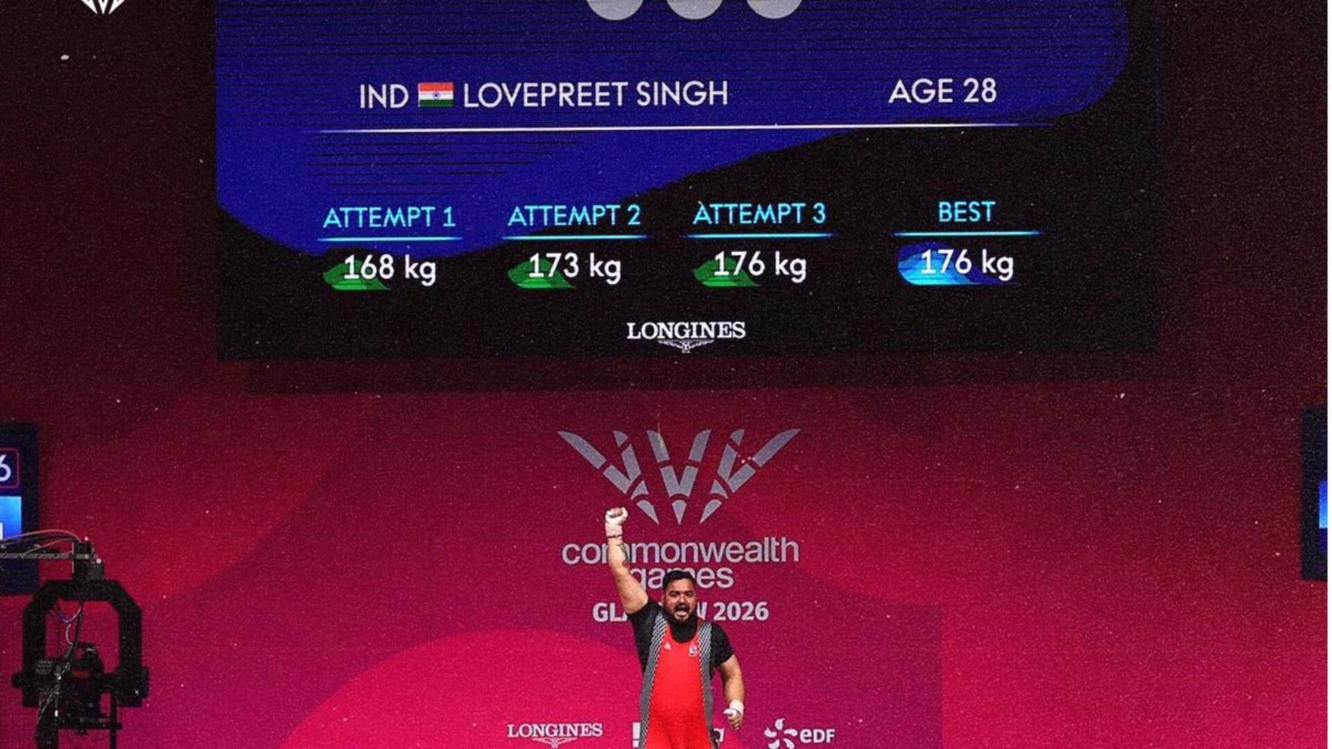 காமன்வெல்த் விளையாட்டுப் போட்டிகள் 2026: பளுதூக்குதலில் இந்தியாவின் லவ்பிரீத் சிங் வெள்ளிப் பதக்கம் வென்றார்