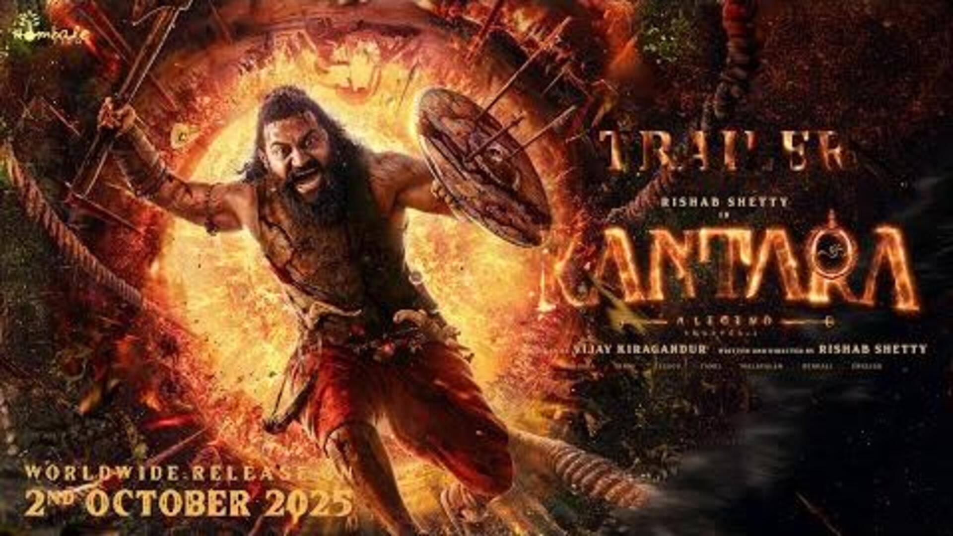 'காந்தாரா: அத்தியாயம் 1' படப்பிடிப்பு நிறைவு; அக்டோபர் 2 ஆம் தேதி வெளியாகிறது