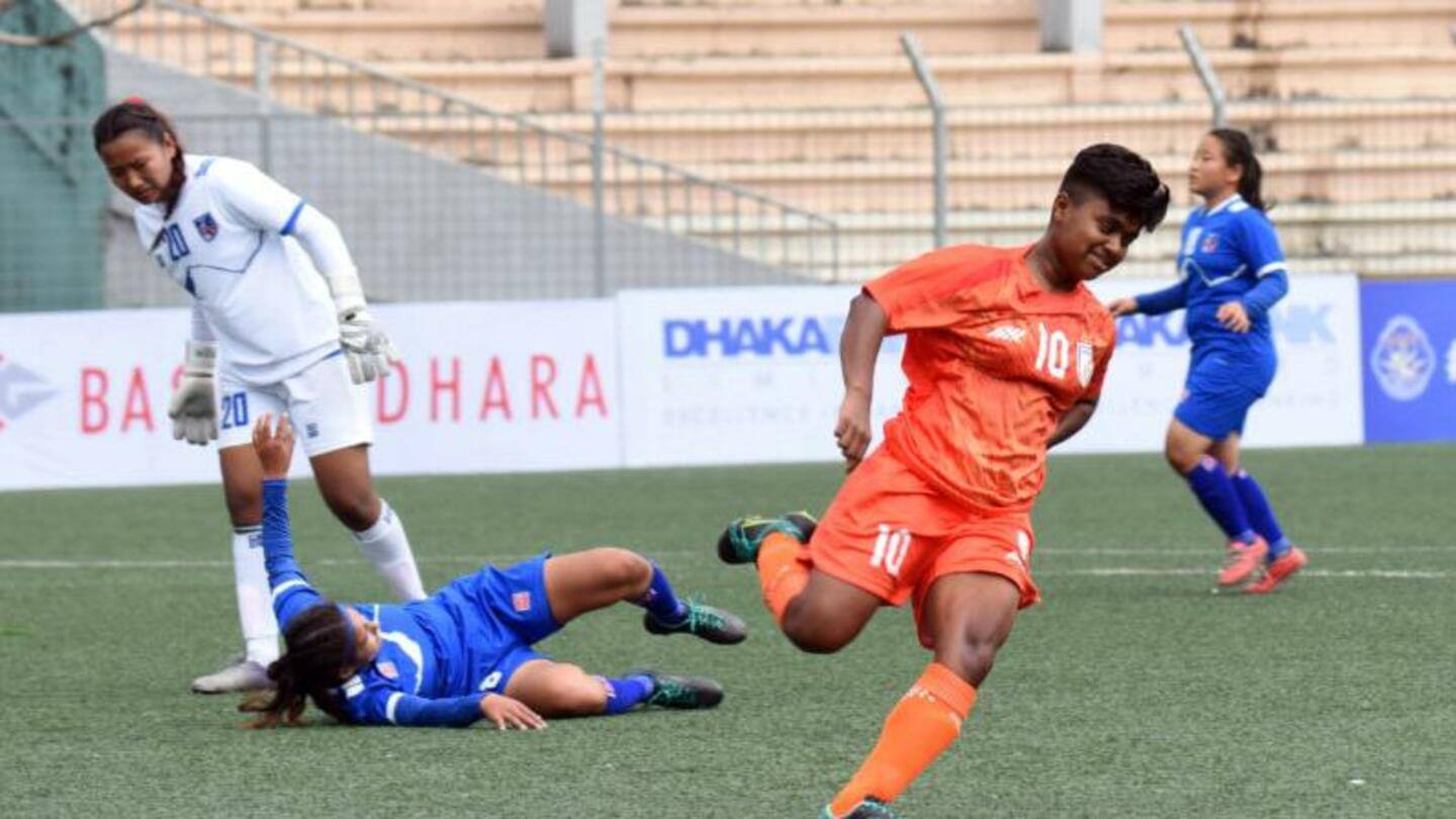 SAFF U-17 மகளிர் சாம்பியன்ஷிப் : நேபாளத்தை வீழ்த்தி இந்தியா அபார வெற்றி