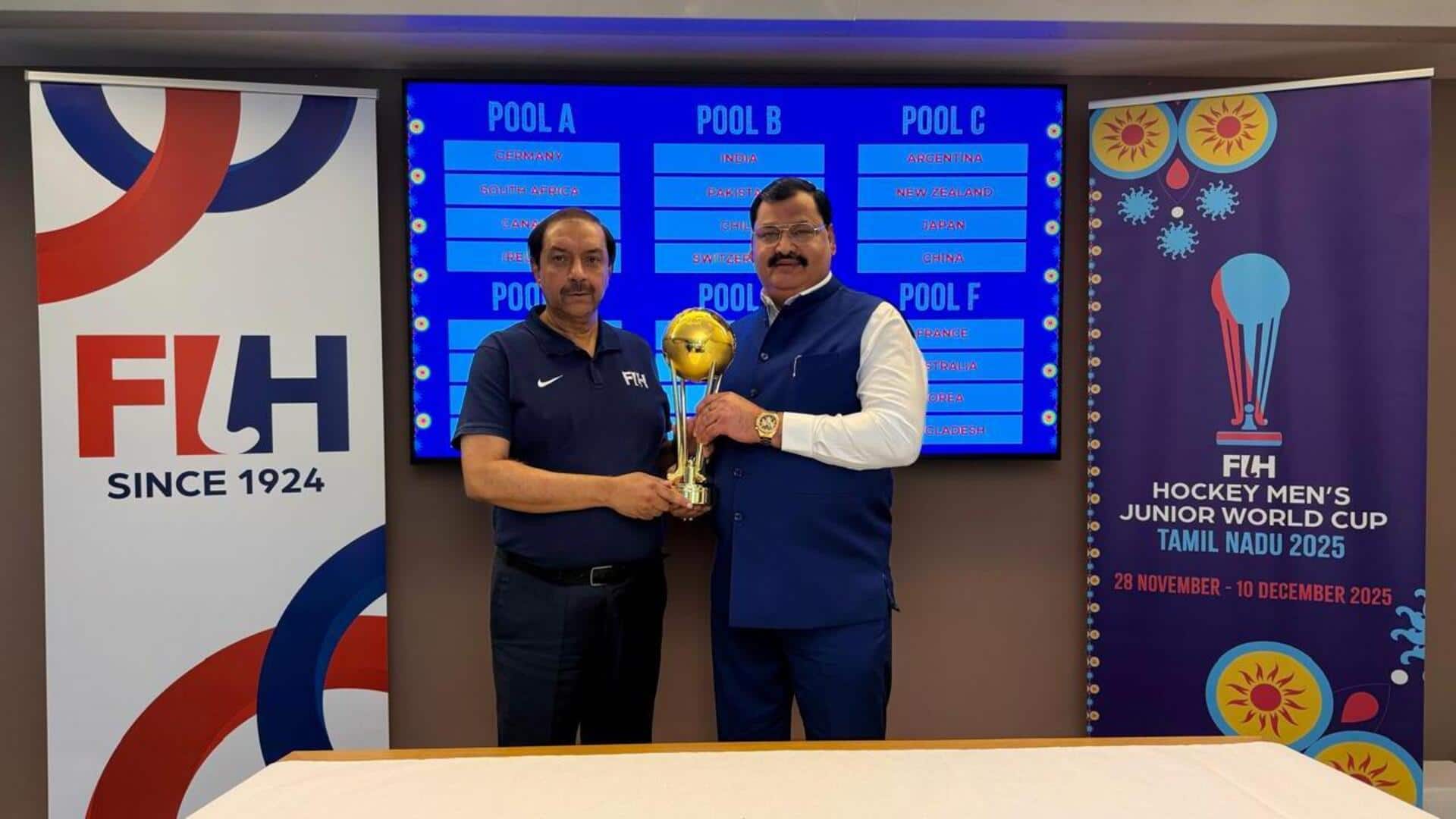 ஜூனியர் ஆண்கள் ஹாக்கி உலகக்கோப்பை 2025: இந்தியாவுக்கும் பாகிஸ்தானுக்கும் ஒரே குழுவில் இடம் ஜூனியர் ஆண்கள் ஹாக்கி உலகக்கோப்பை 2025: இந்தியாவுக்கும் பாகிஸ்தானுக்கும் ஒரே குழுவில் இடம்