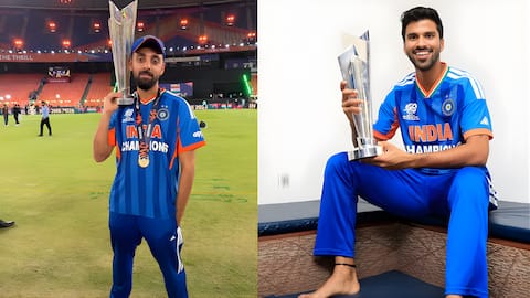 சாம்பியன் பட்டம் வென்ற கையோடு கிரிவலம் சென்ற தமிழக வீரர்கள்! திருவண்ணாமலையில் அண்ணாமலையாரை தரிசித்த வருண் - வாஷிங்டன் சுந்தர்