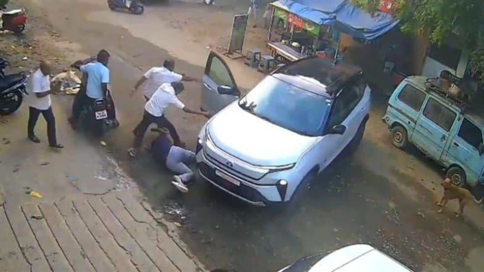 திருப்பூரில் டாடா ஹாரியர் எலக்ட்ரிக் பின்னோக்கி உருண்டு விபத்து; ஒருவர் பலி; சம்மன் மோட்தான் விபத்திற்கு காரணமா?