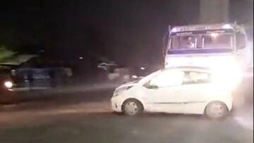 வீடியோ: குடி போதையில் காரை இடித்து 3 கிலோ மீட்டருக்கு இழுத்து சென்ற லாரி